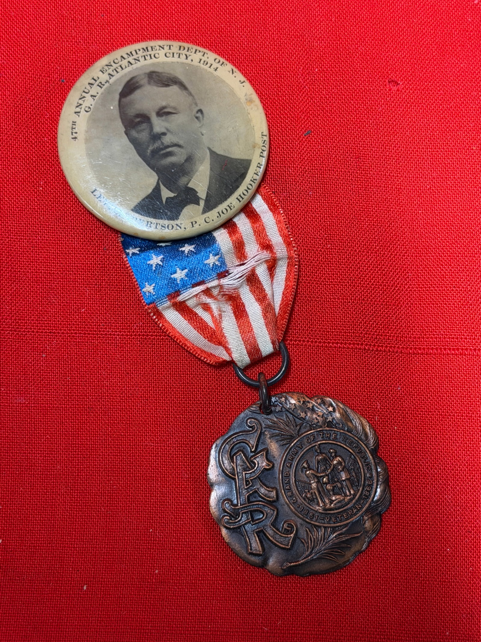 1914 GAR Grand Army of the Republic Veteran Reunion Badge – Atlantic City NJ Encampment Medal (1 of 6)