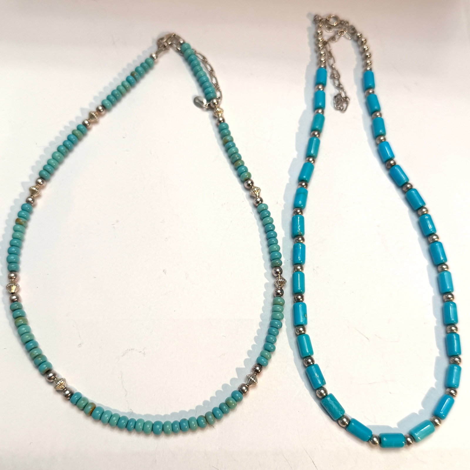 Southwestern Turquoise Beaded Necklace Lot Sterling Silver Accent Necklaces (1 of 5)