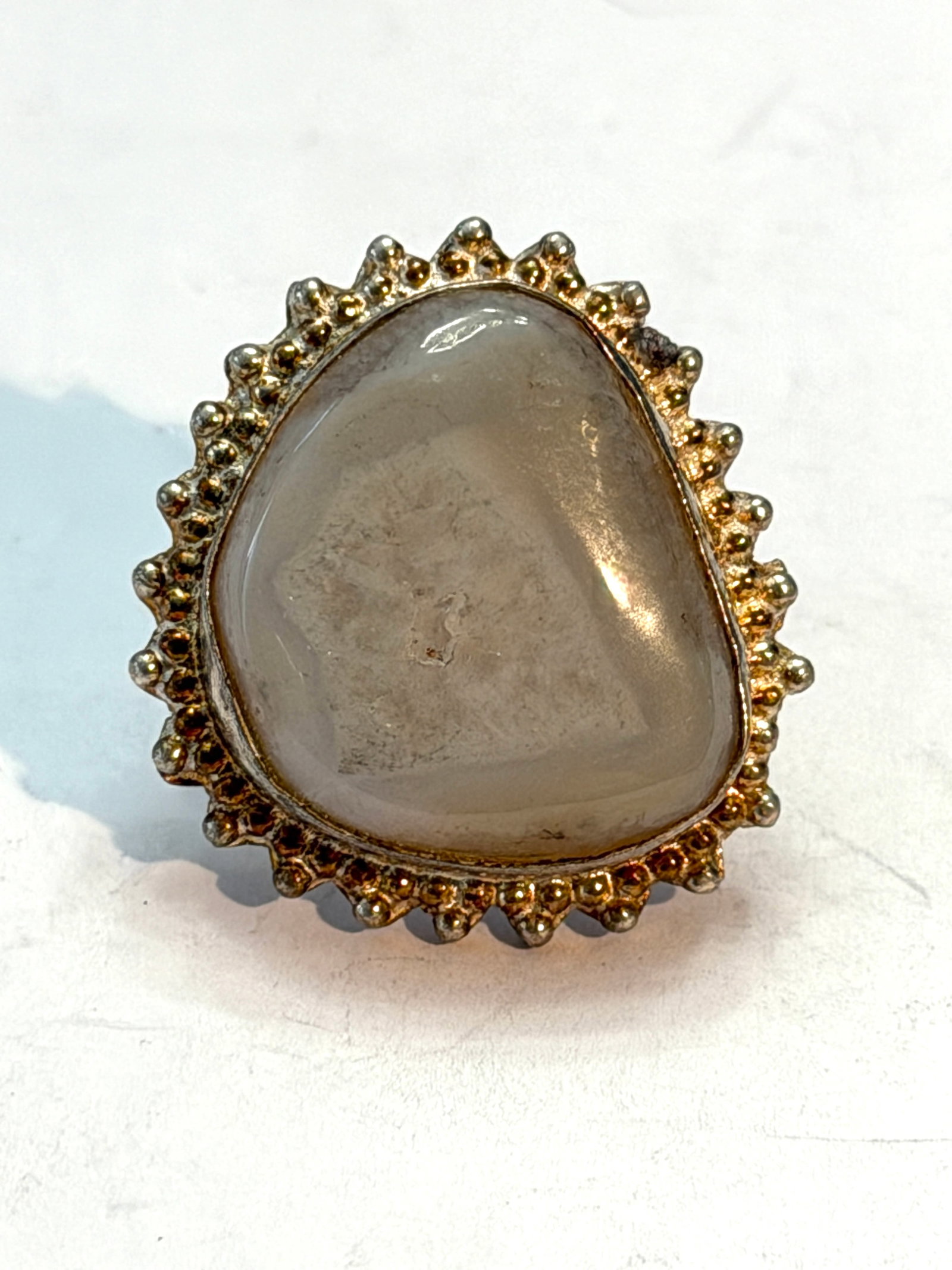 Vintage Sterling Silver Druzy Quartz Statement Ring Sz 8 (1 of 6)