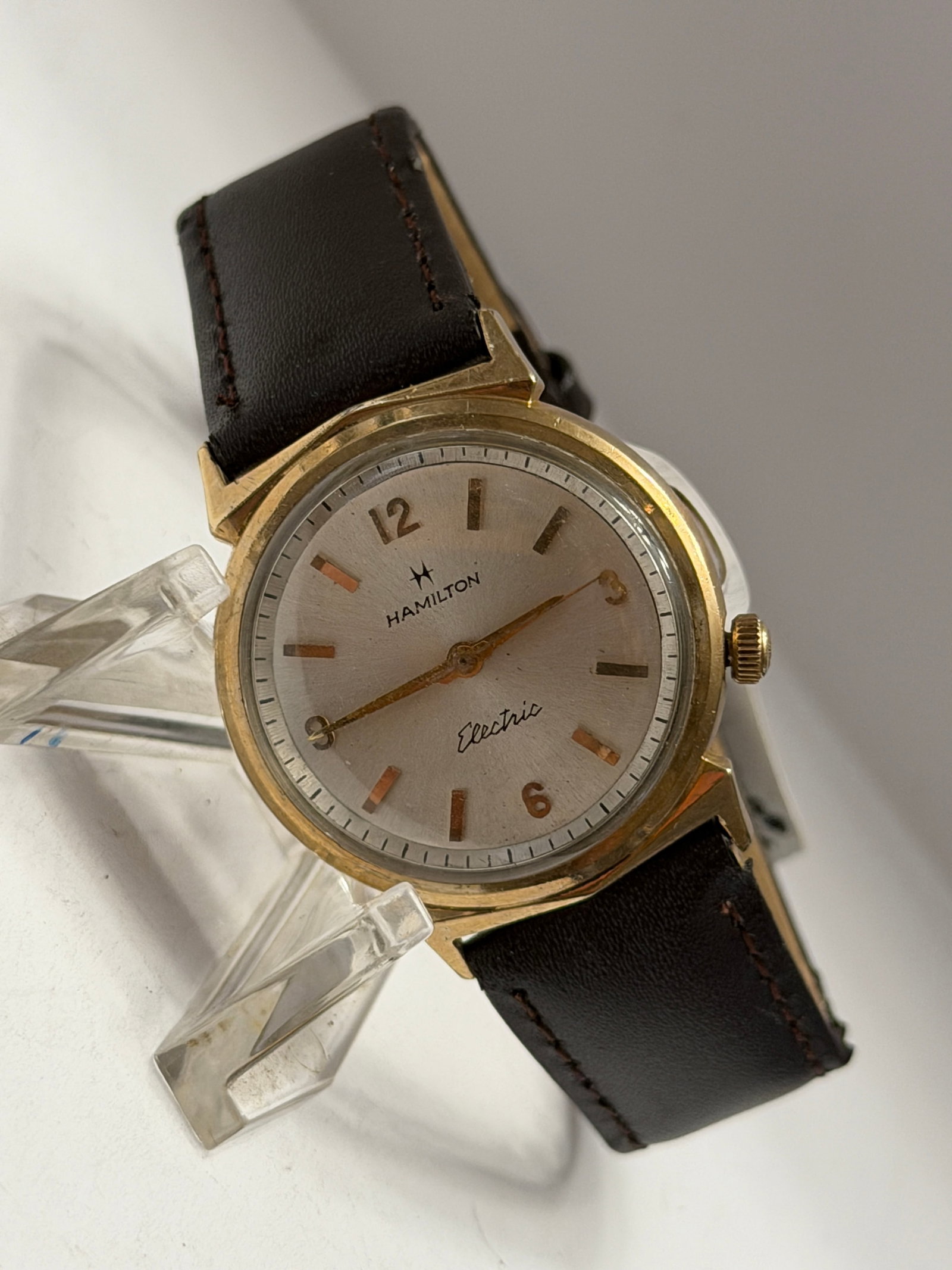 Vintage Hamilton Electric Gold Filled Men?s Wristwatch with Leather Strap (1 of 4)