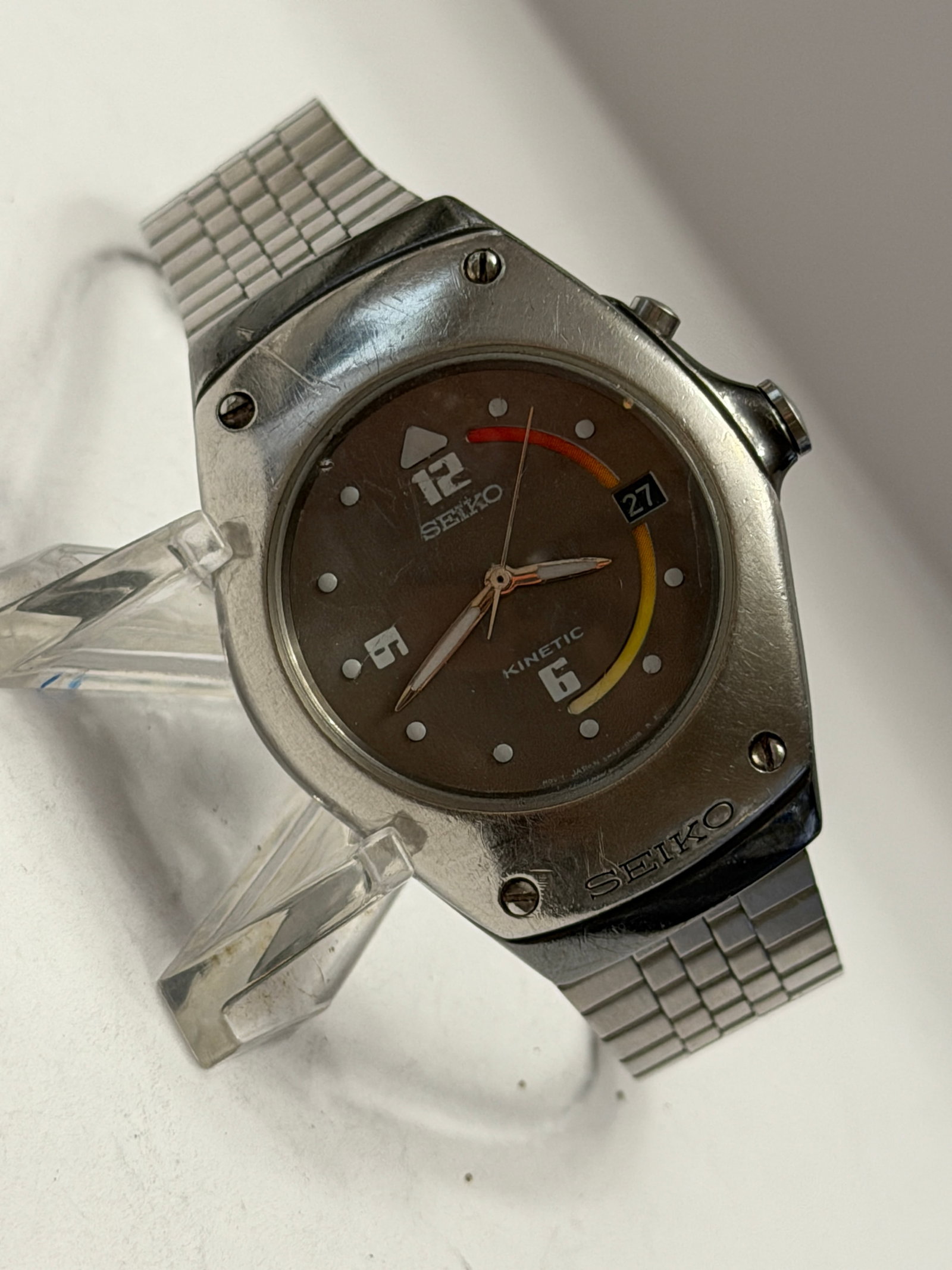 Vintage Seiko Kinetic ?Gauge Style? Stainless Steel Men?s Wristwatch (1 of 4)