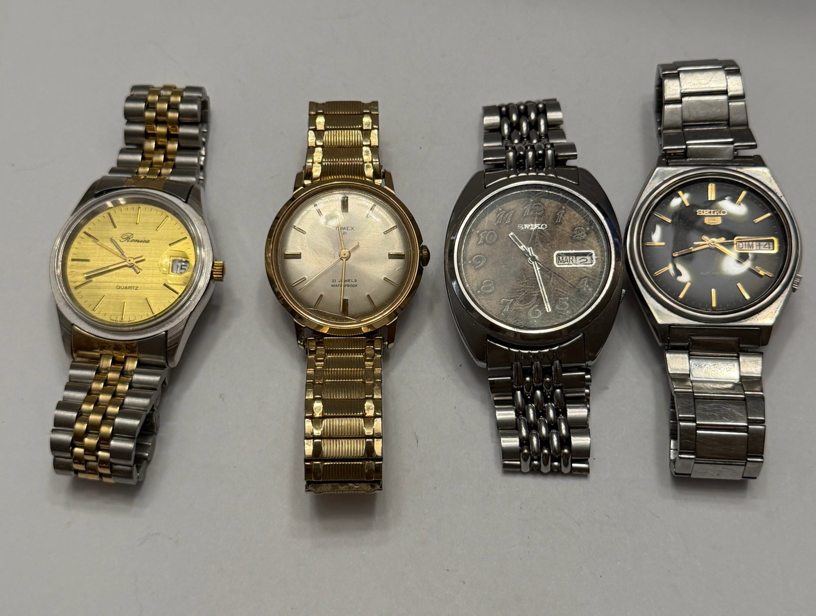 Vintage Watch Lot ? Seiko 5, Seiko, Timex & Ronica Wristwatches (1 of 6)