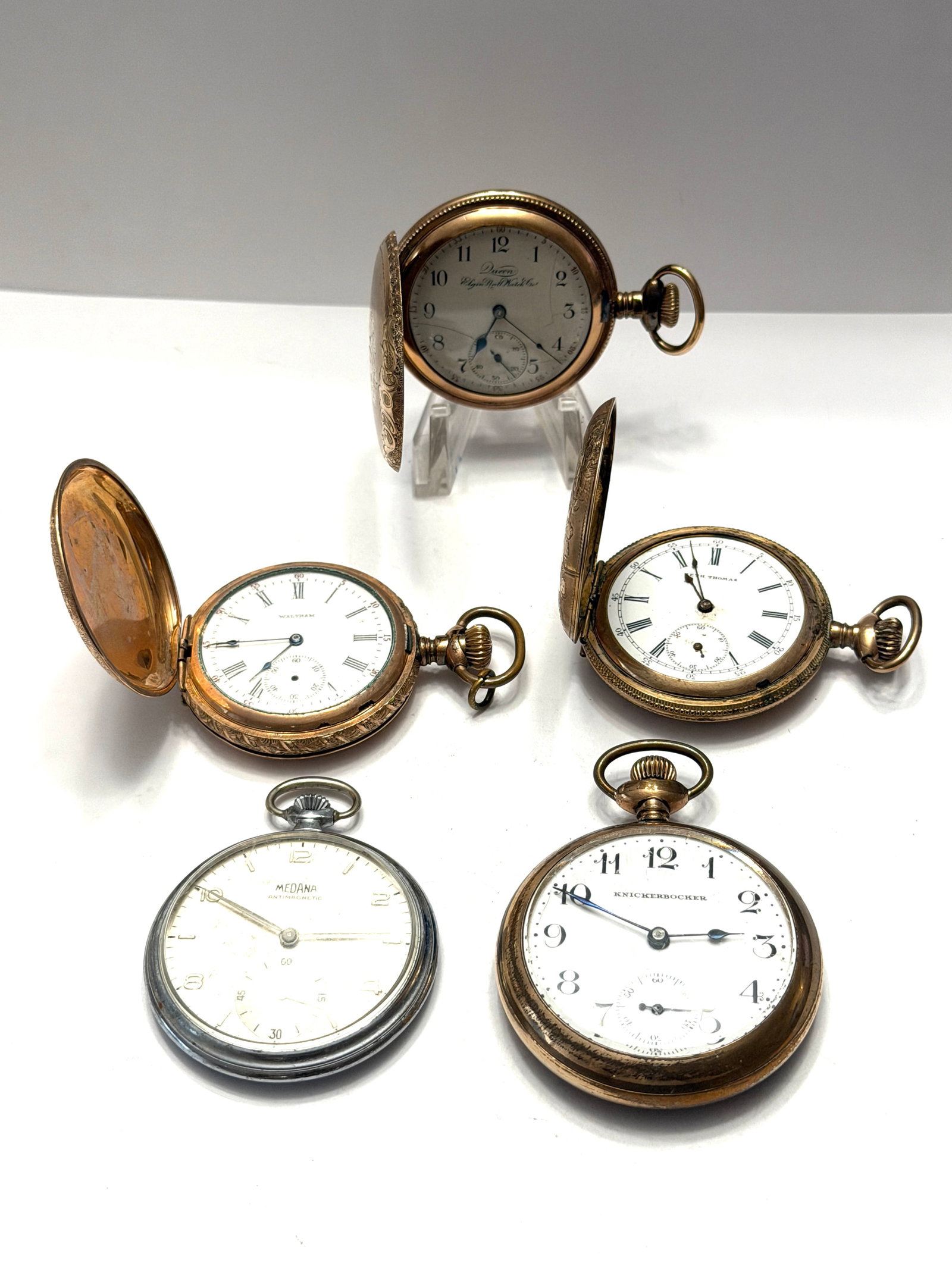 Antique & Vintage Pocket Watch Lot ? Elgin, Waltham, Seth Thomas, Medana & Knickerbocker (1 of 5)