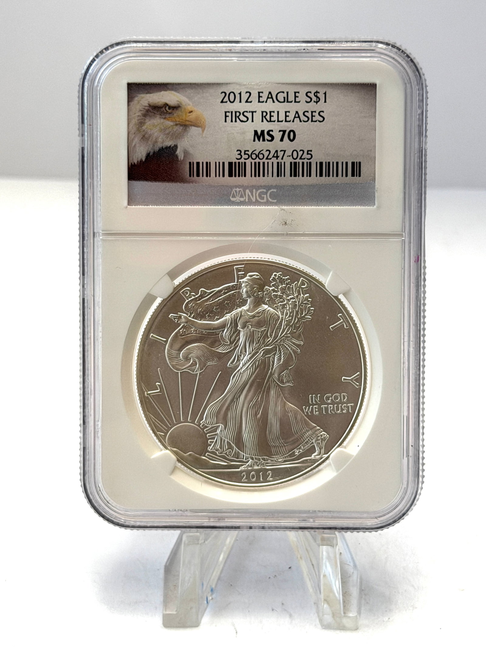 2012 American Silver Eagle $1 NGC MS70 First Releases Certified Silver Bullion Coin (1 of 2)