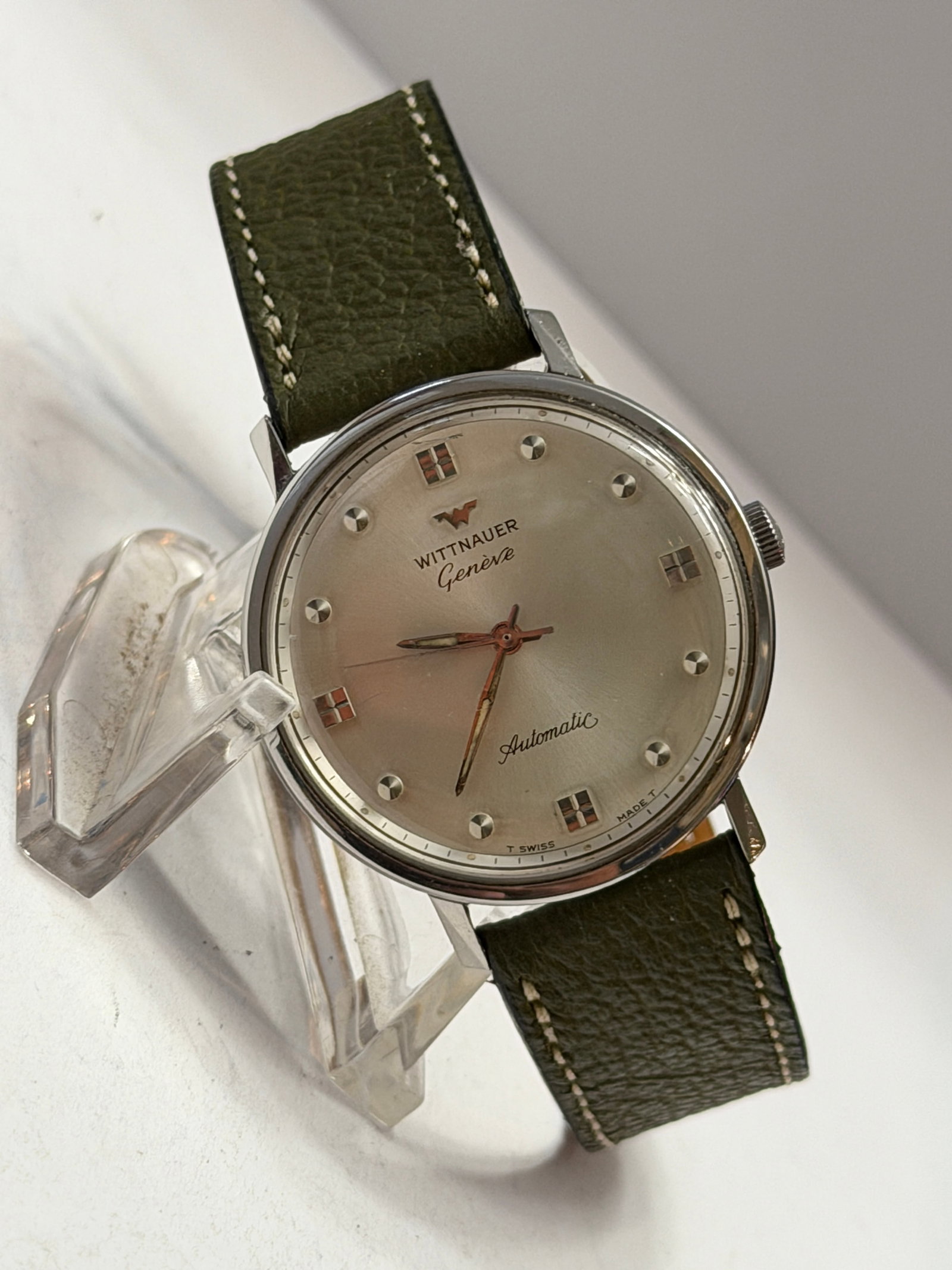 Vintage Wittnauer Gen?ve Automatic Wristwatch ? Swiss Made Stainless Steel Dress Watch (1 of 4)
