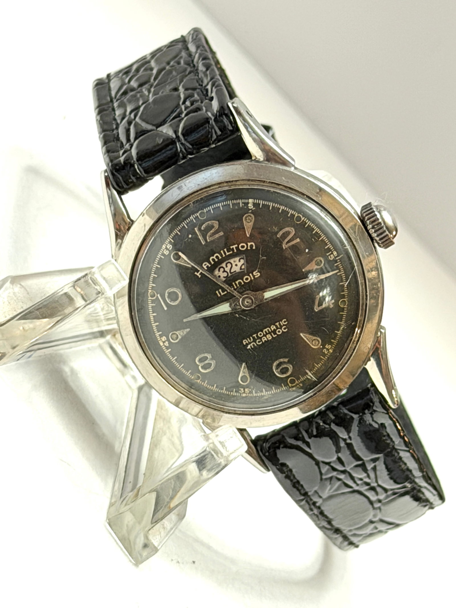 Hamilton Illinois Automatic ?McABLOC? Wristwatch ? Black Dial Stainless Steel Watch (Running) (1 of 4)
