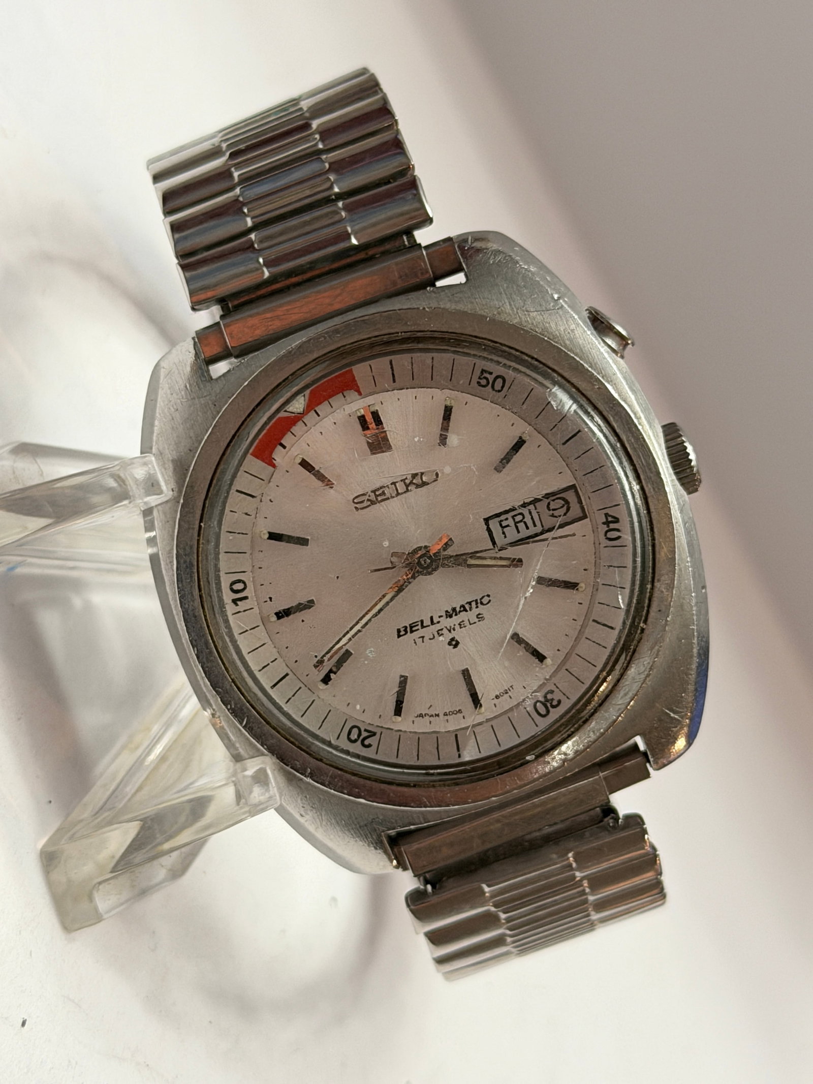 Vintage Seiko Bell-Matic 17 Jewel Automatic Alarm Watch Ref. 4006-6091 Stainless Steel Day-Date (1 of 4)