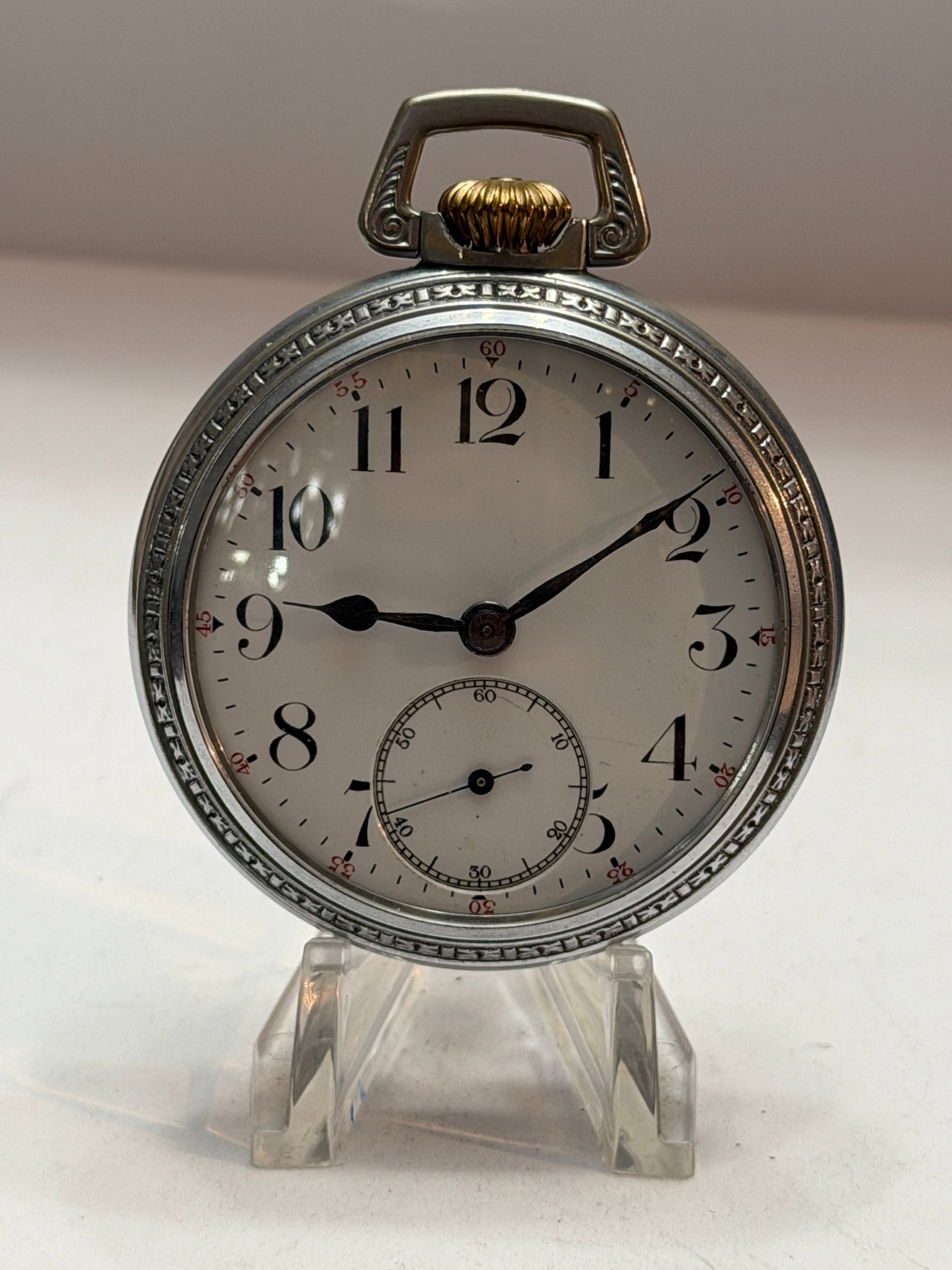 Antique Open Face Pocket Watch ? Enamel Dial ? Mechanical Movement ? Vintage Timepiece (1 of 3)