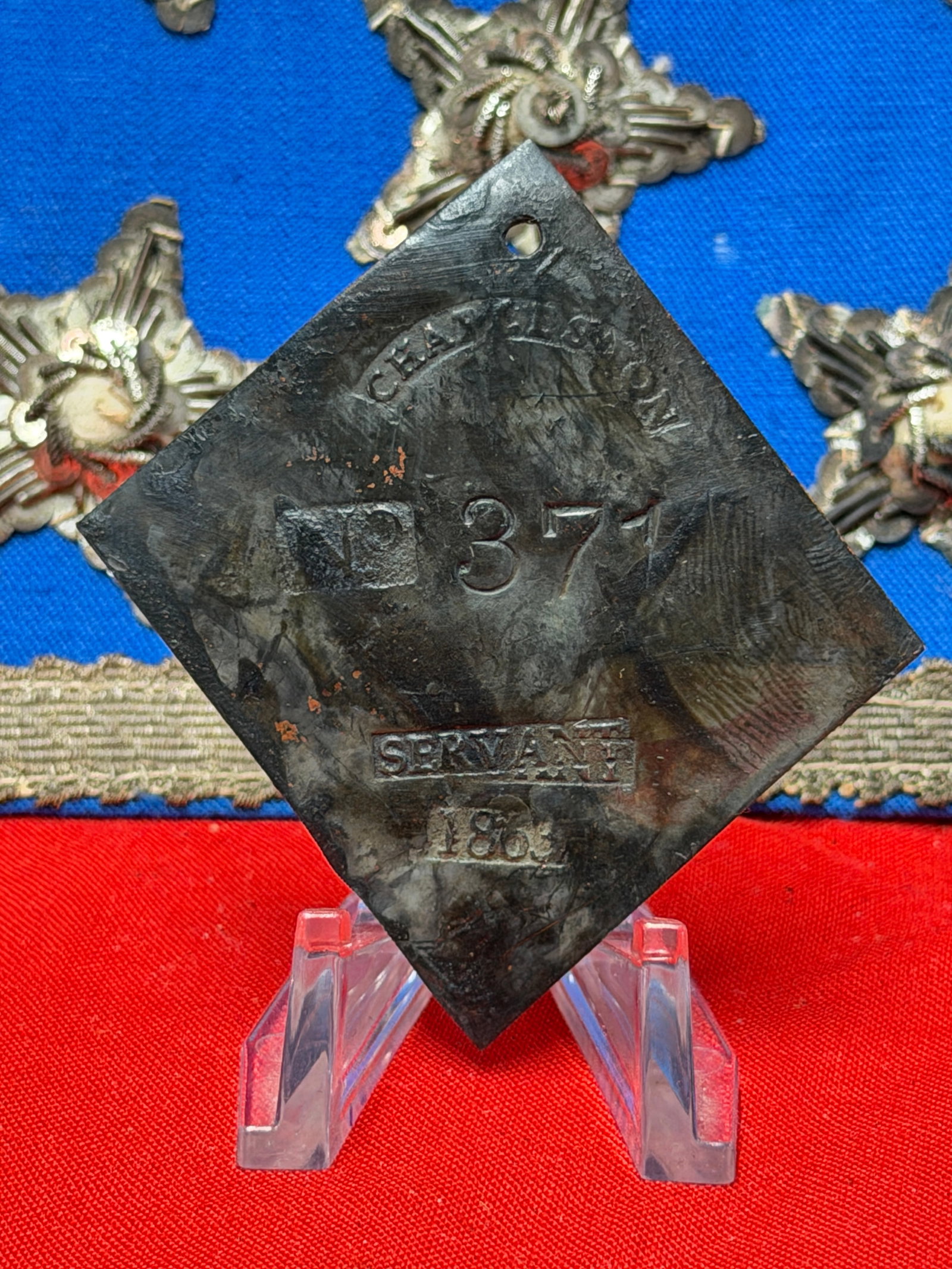 Charleston South Carolina Servant Badge No. 371 Dated 1863 Occupational Identification Tag (1 of 4)