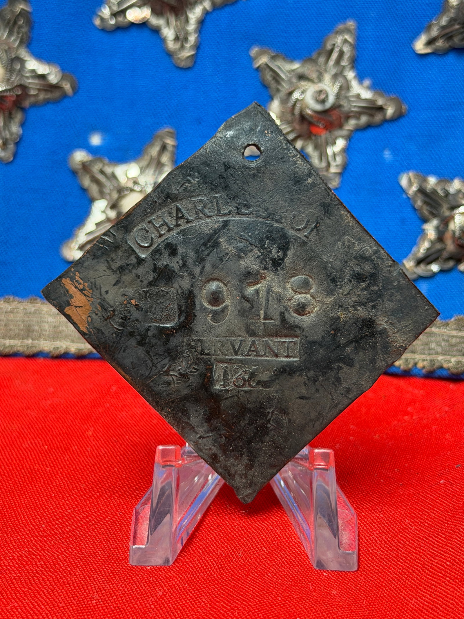 Charleston South Carolina Servant Badge No. 918 Dated 1862 Occupational Identification Tag (1 of 4)