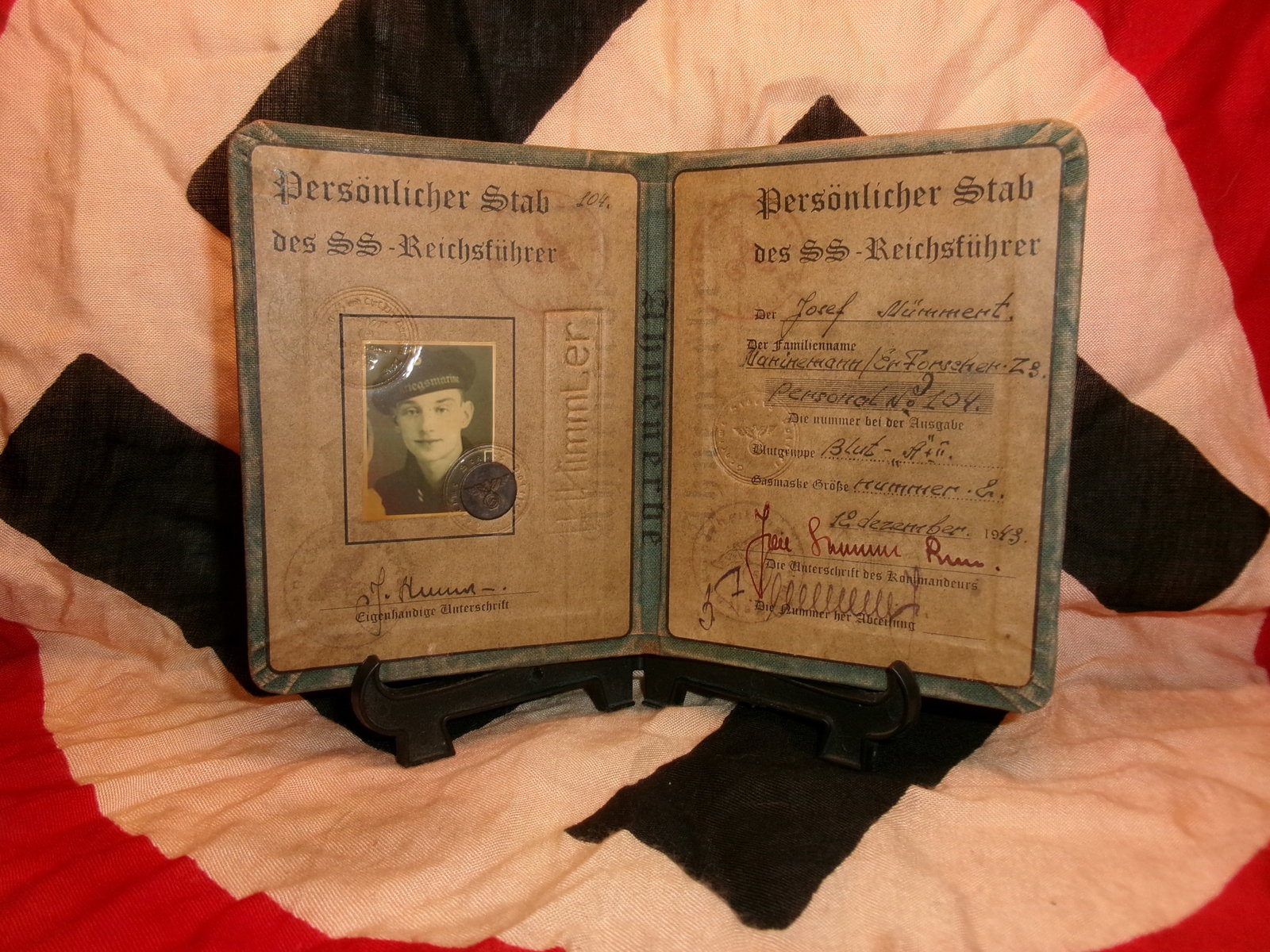 WWII German SS-Reichsführer Personal Staff Identification Booklet (1 of 5)