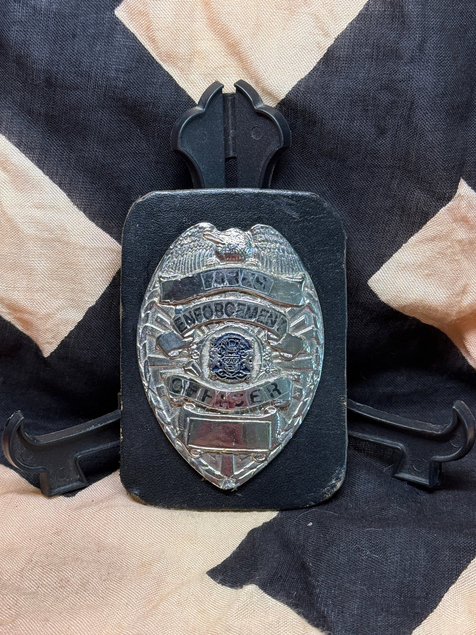 Modern Law Enforcement Style Badge Holder with Fraternal Shield Emblem (1 of 3)