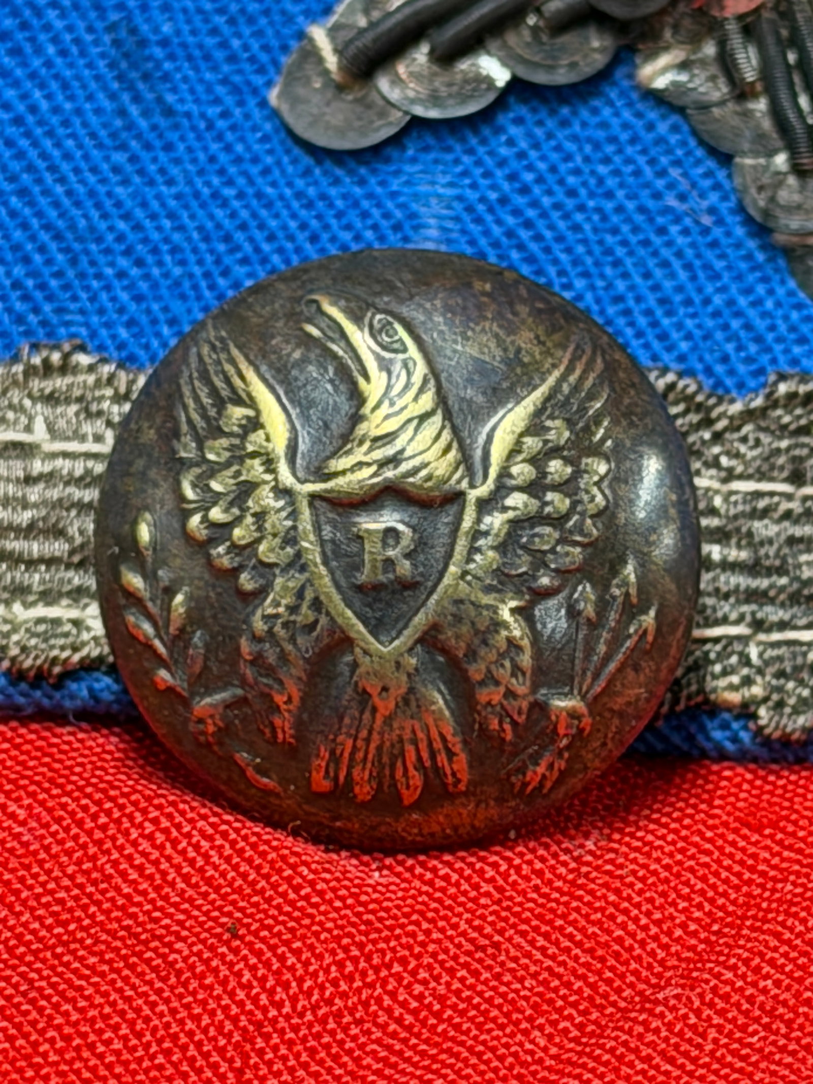 Civil War Era Eagle “R?? Shield Uniform Button – Waterbury Button Co. Backmark (1 of 3)