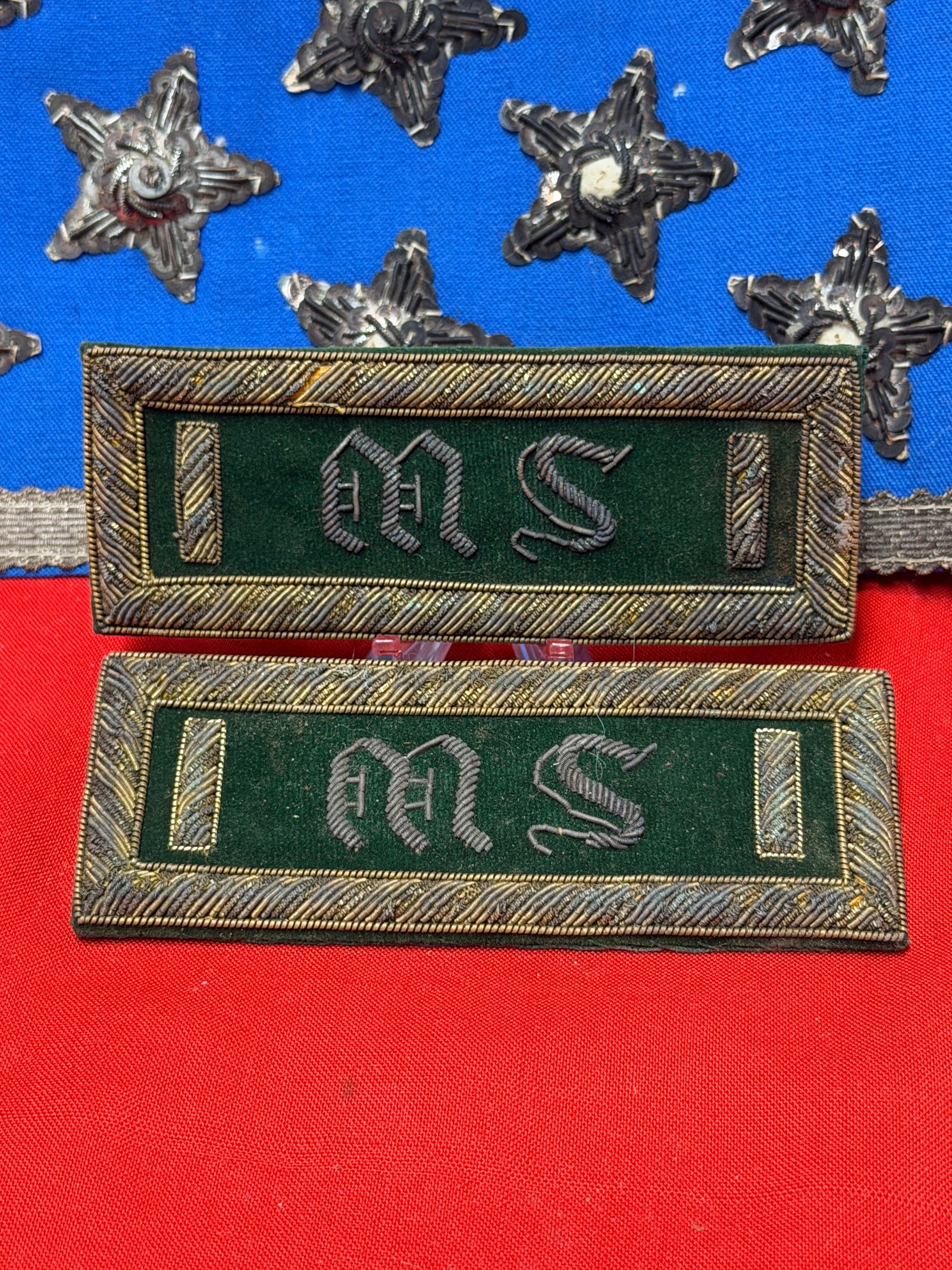 Civil War Era Medical Service First Lieutenant Shoulder Boards – Pair with Bullion Embroidery (1 of 6)