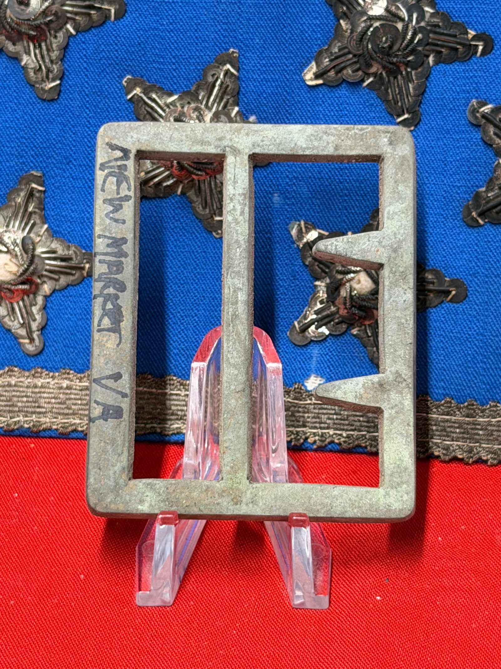 Civil War Confederate Georgia Pattern Frame Belt Buckle New Market Virginia Marked (1 of 5)