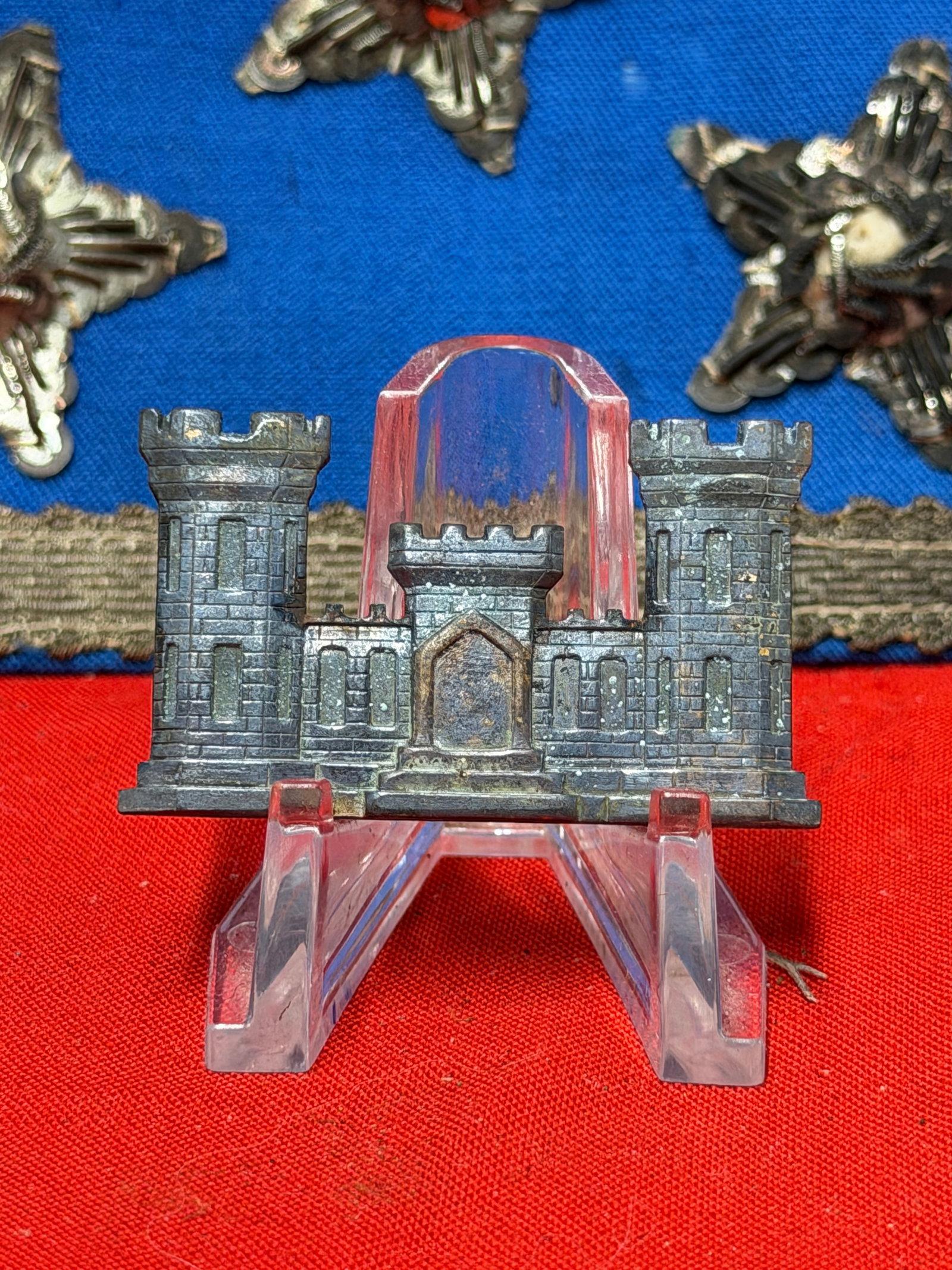 Civil War Engineer Corps Castle Headgear Badge Military Hat Insignia (1 of 3)