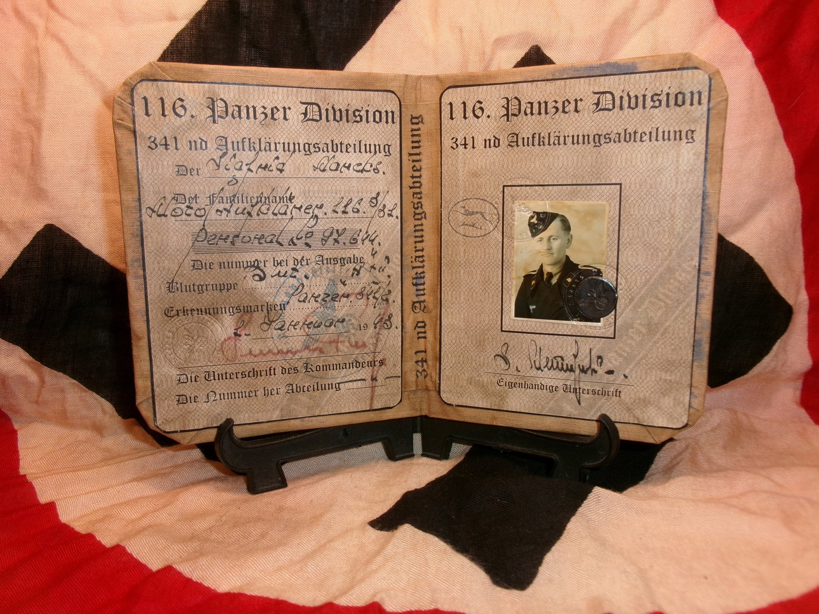 WWII German 116th SS Panzer Division Soldier Identification Booklet (1 of 5)