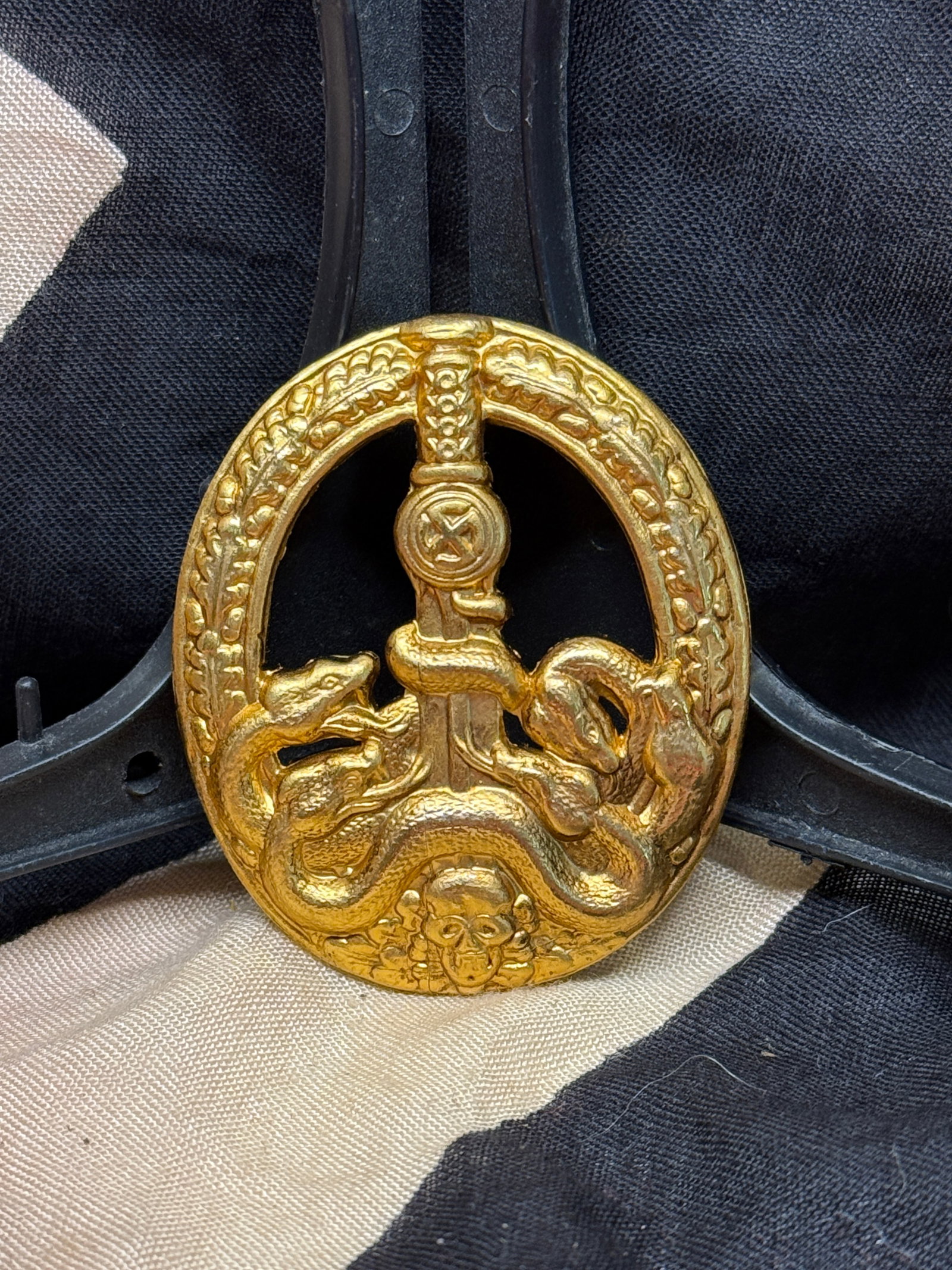 WW2 German Army Style Anti-Partisan Warfare Badge Design Pin with Sword, Snake & Skull Motif (1 of 3)