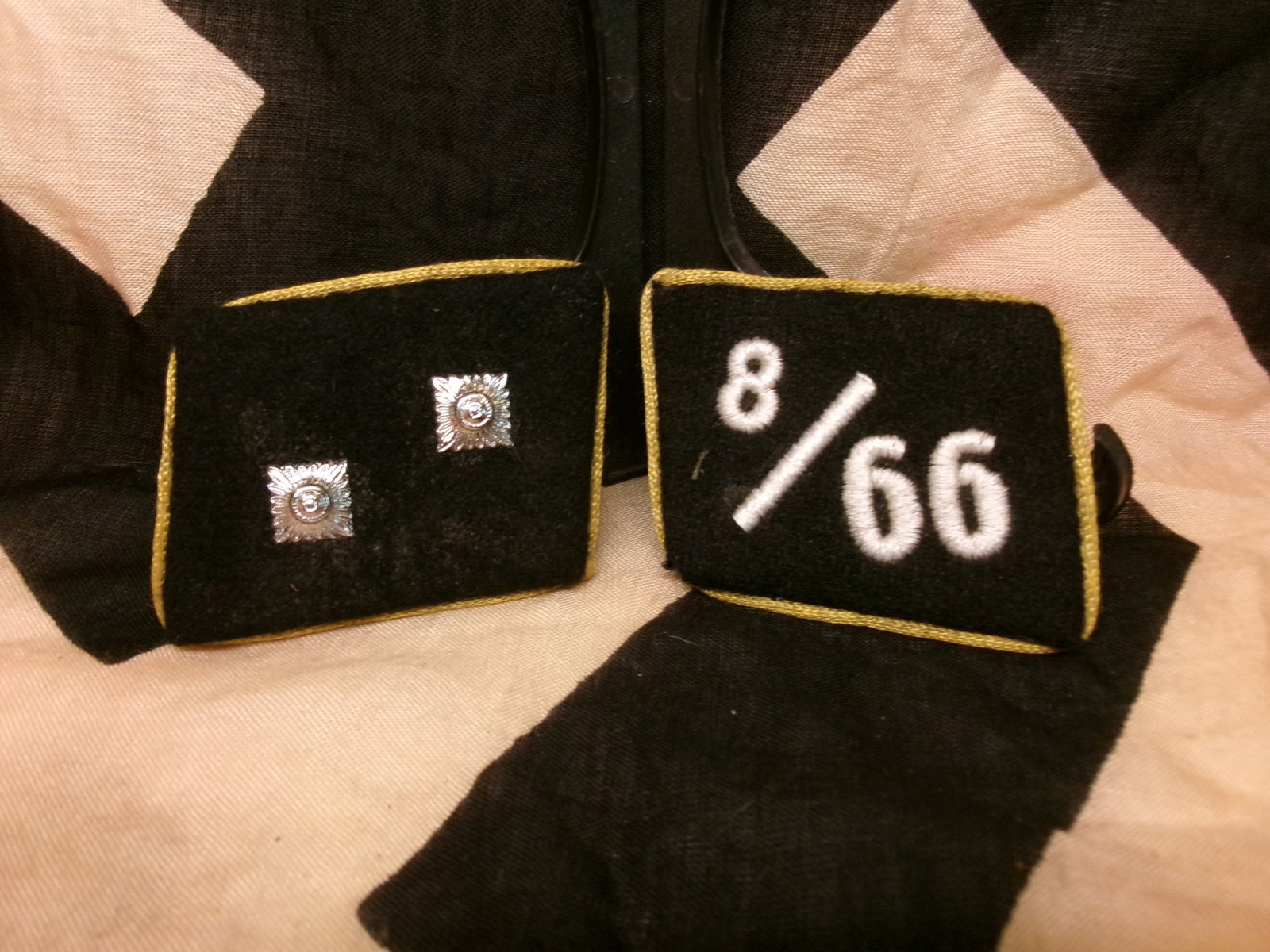 WWII German NSKK Motor Brigade Collar Tabs with RZM Tag (1 of 4)