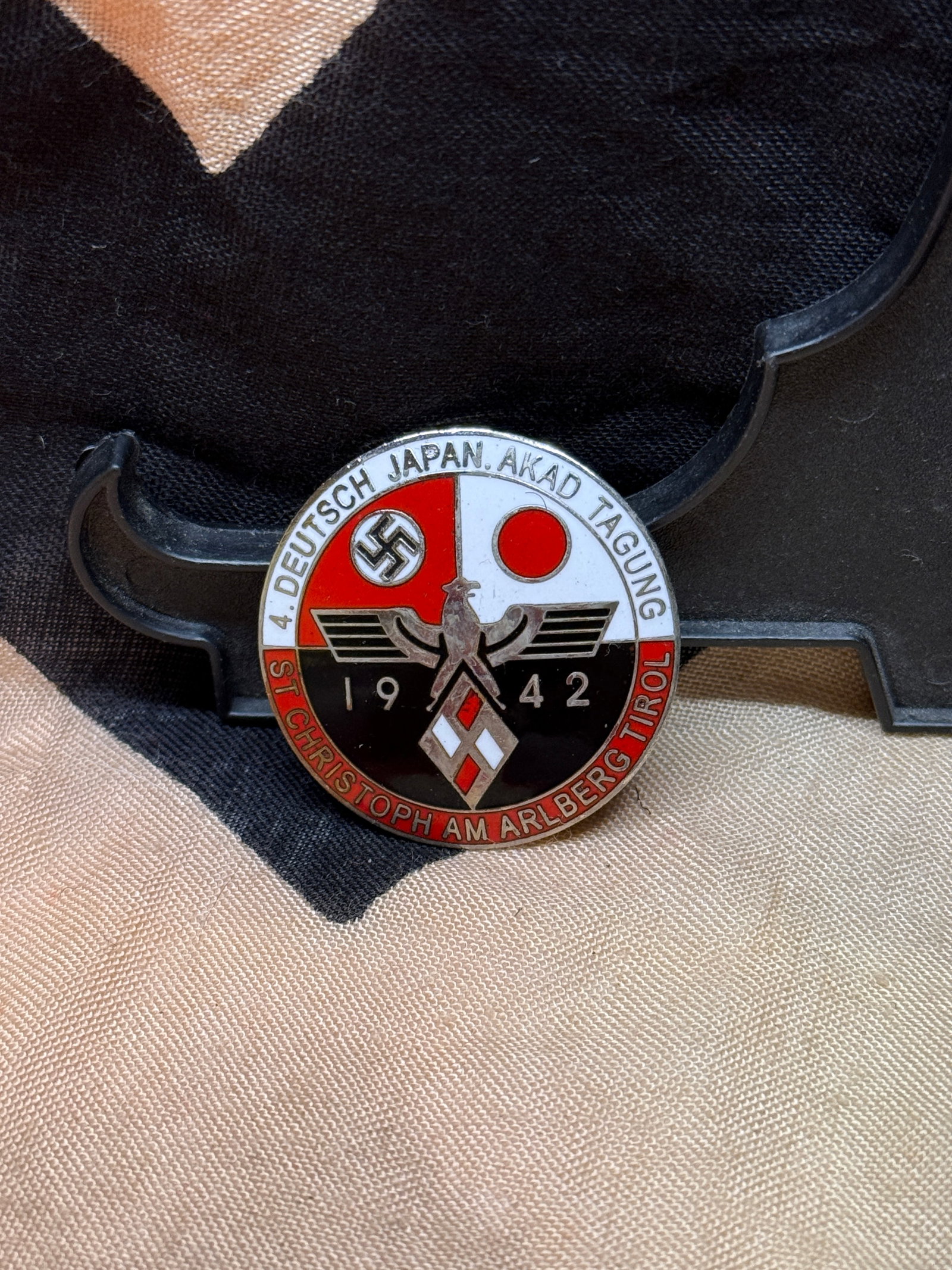 WWII German-Japanese Academic Conference Commemorative Badge, Tirol 1942 By RZM M1/4 Ges. Gesch. (1 of 3)