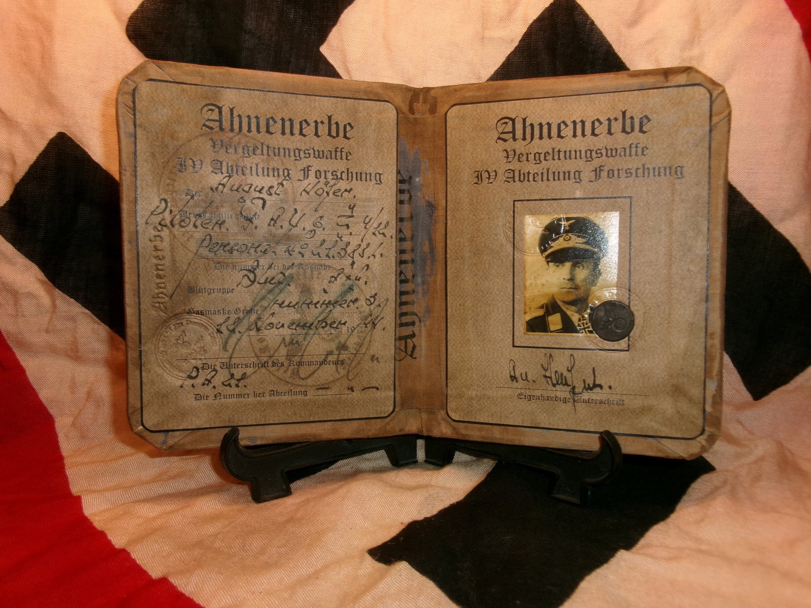 WWII German Ahnenerbe-SS Identification Booklet With Inspection Stamps (1 of 5)