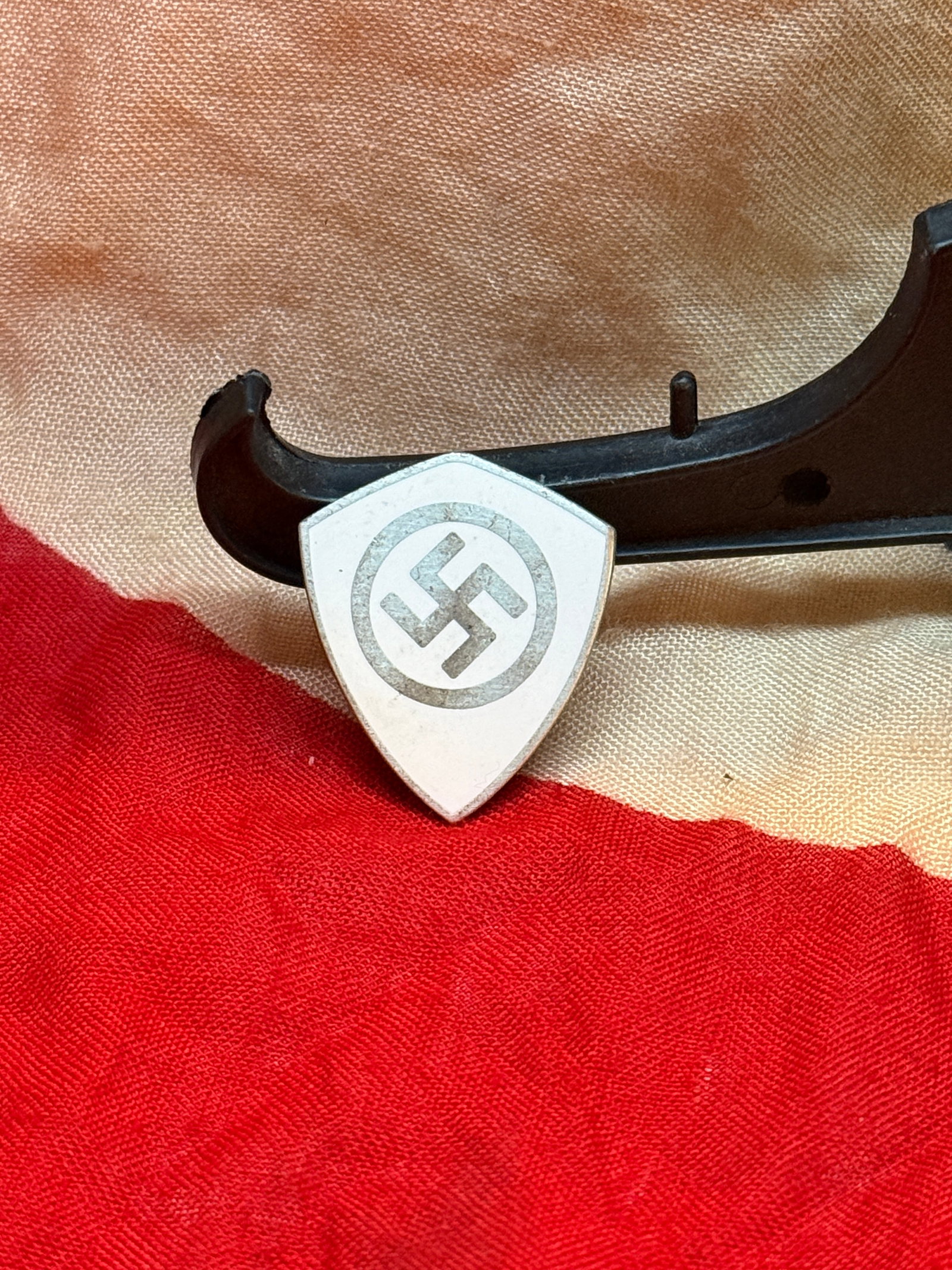 WWII German National Eagle Shield Lapel Badge By Ges. Gesch. (1 of 4)