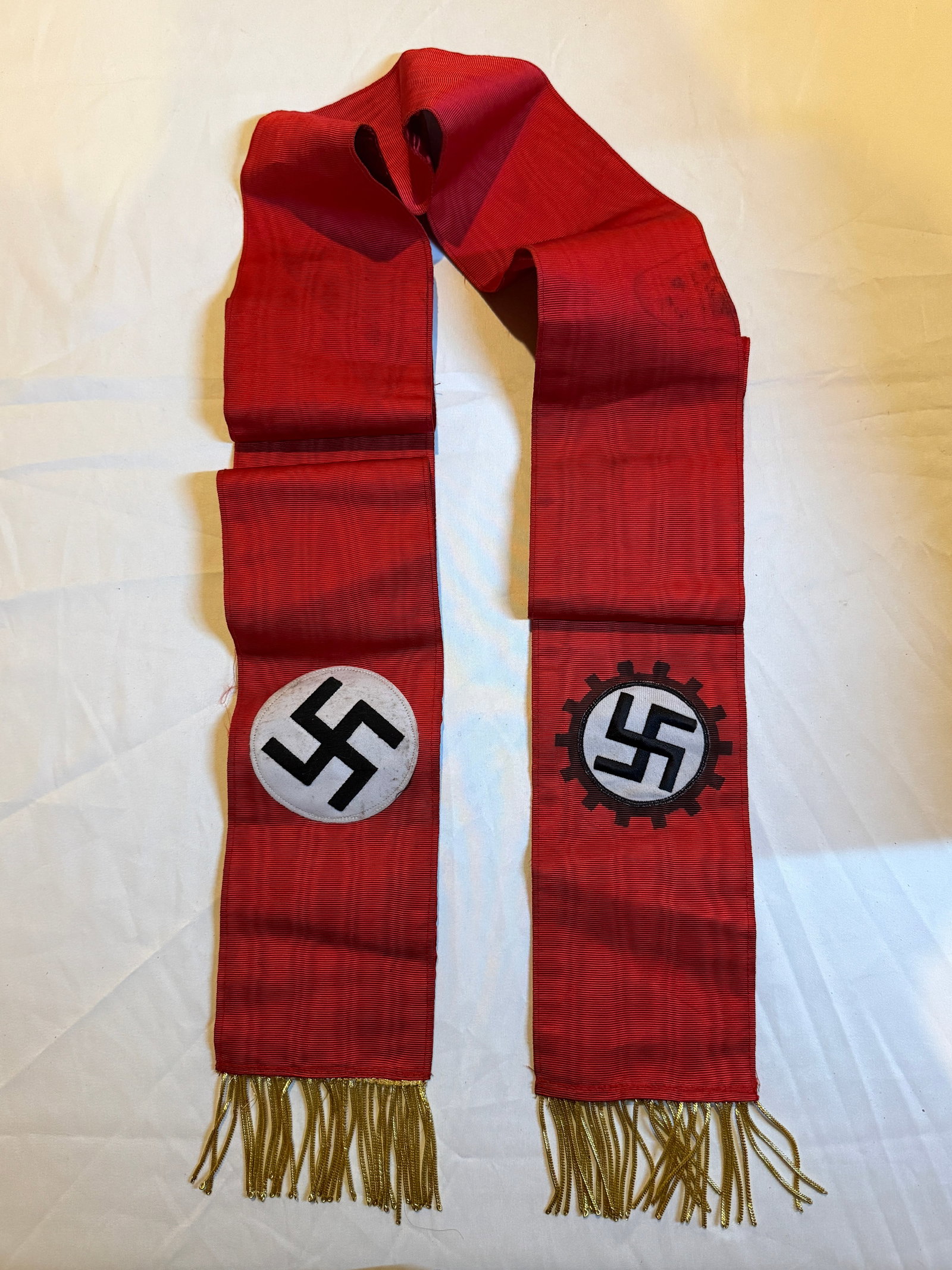 WWII German Political Ceremonial Sash with Swastika Emblems (1 of 6)