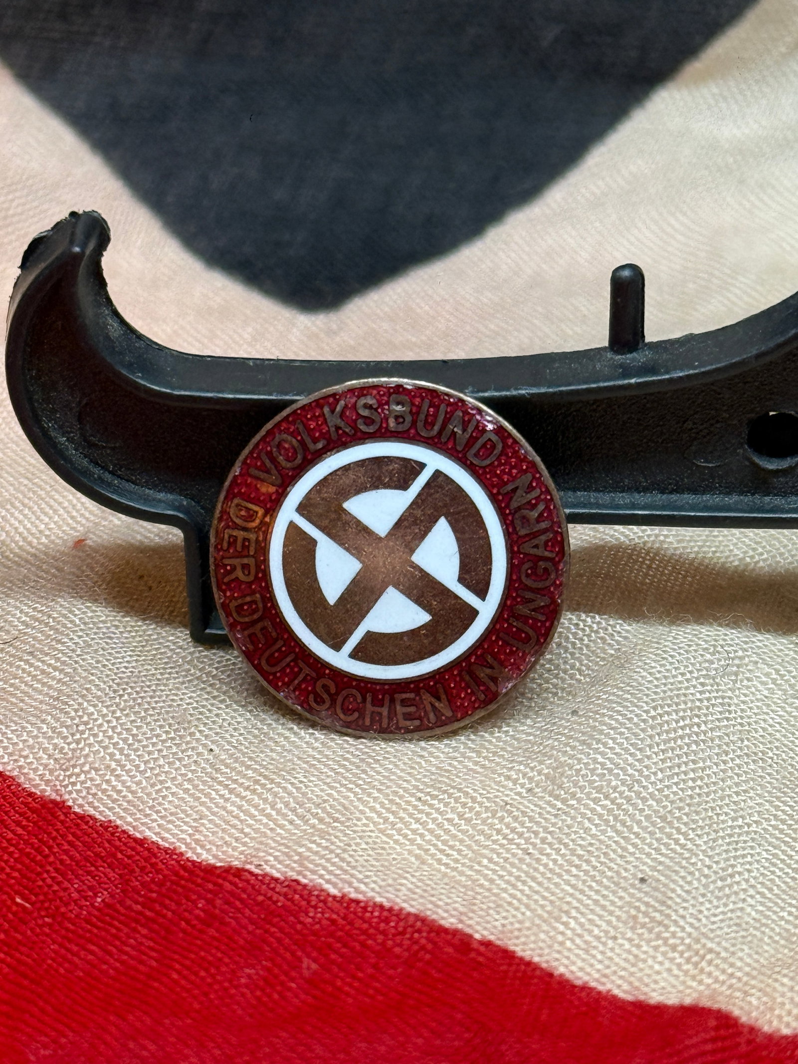 WWII German Volksbund der Deutschen in Ungarn Membership Badge (1 of 3)