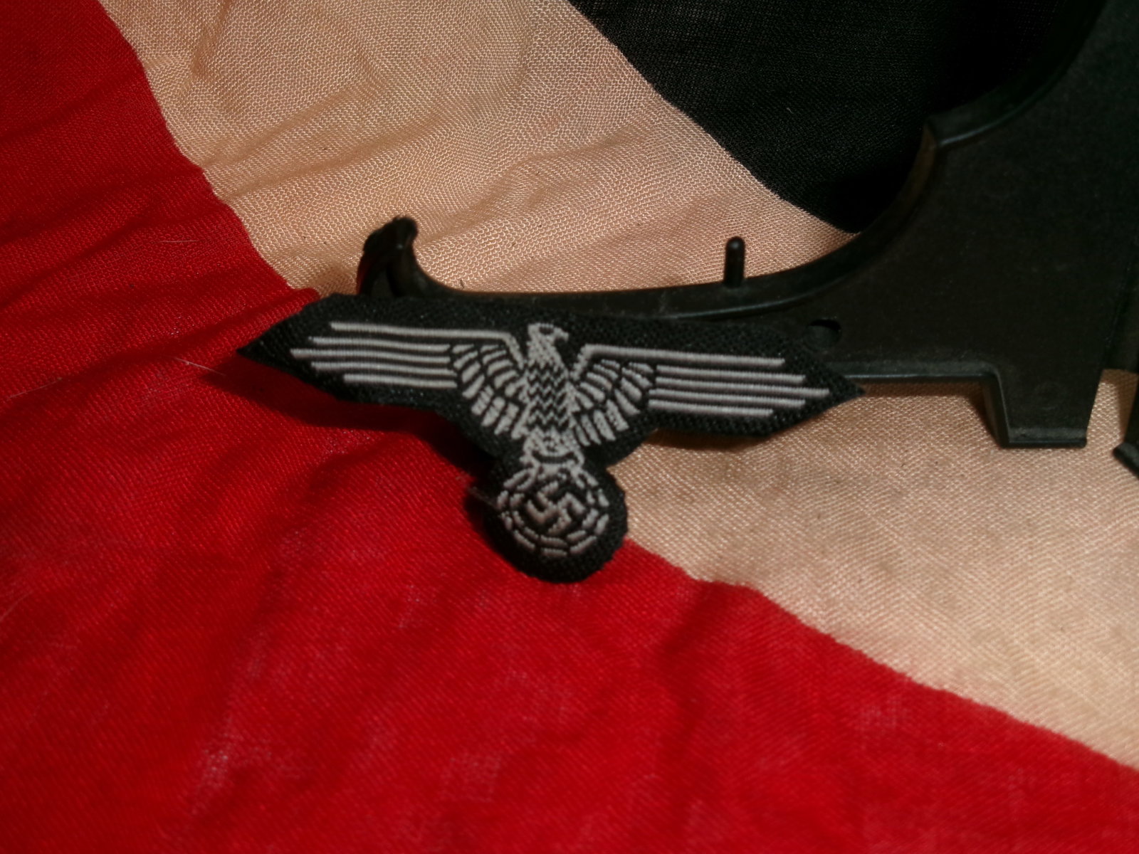 WWII German Waffen-SS Enlisted Men/NCO Sleeve Eagle Patch (1 of 3)