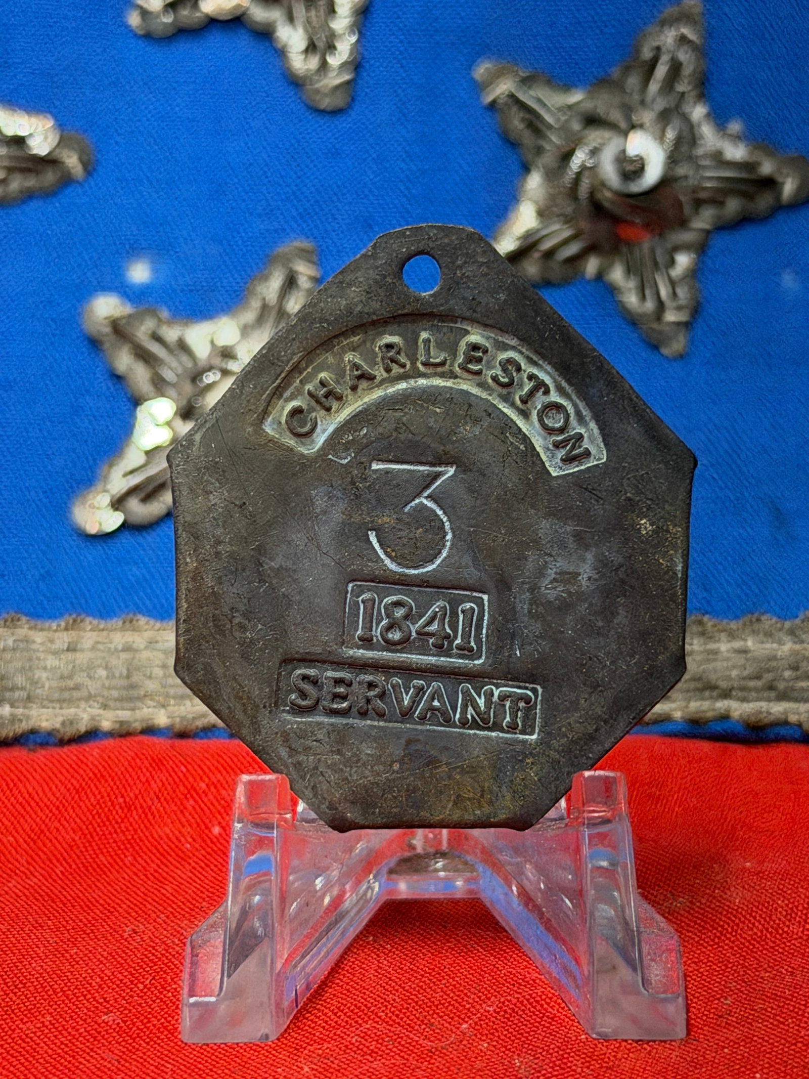 1841 Charleston South Carolina Slave Tag No. 3 Servant Occupation Badge (1 of 3)