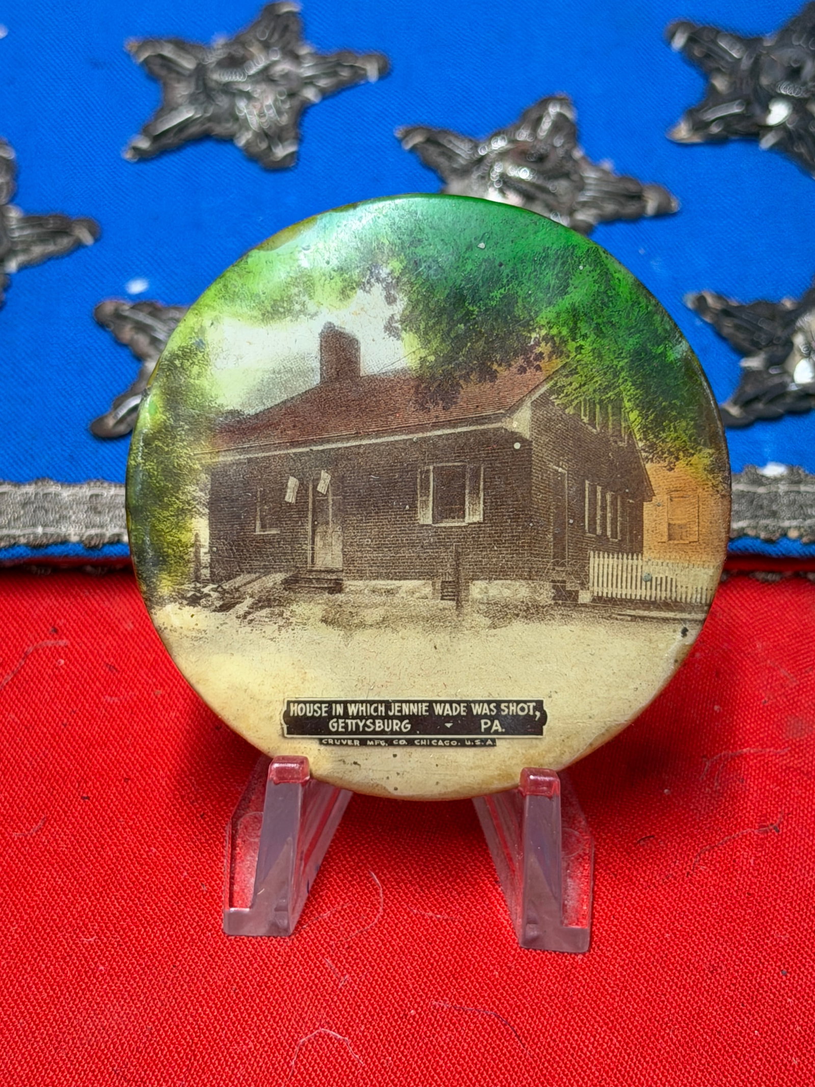Gettysburg Jennie Wade House Celluloid Souvenir Mirror – Crumler Mfg. Co., Chicago (1 of 3)