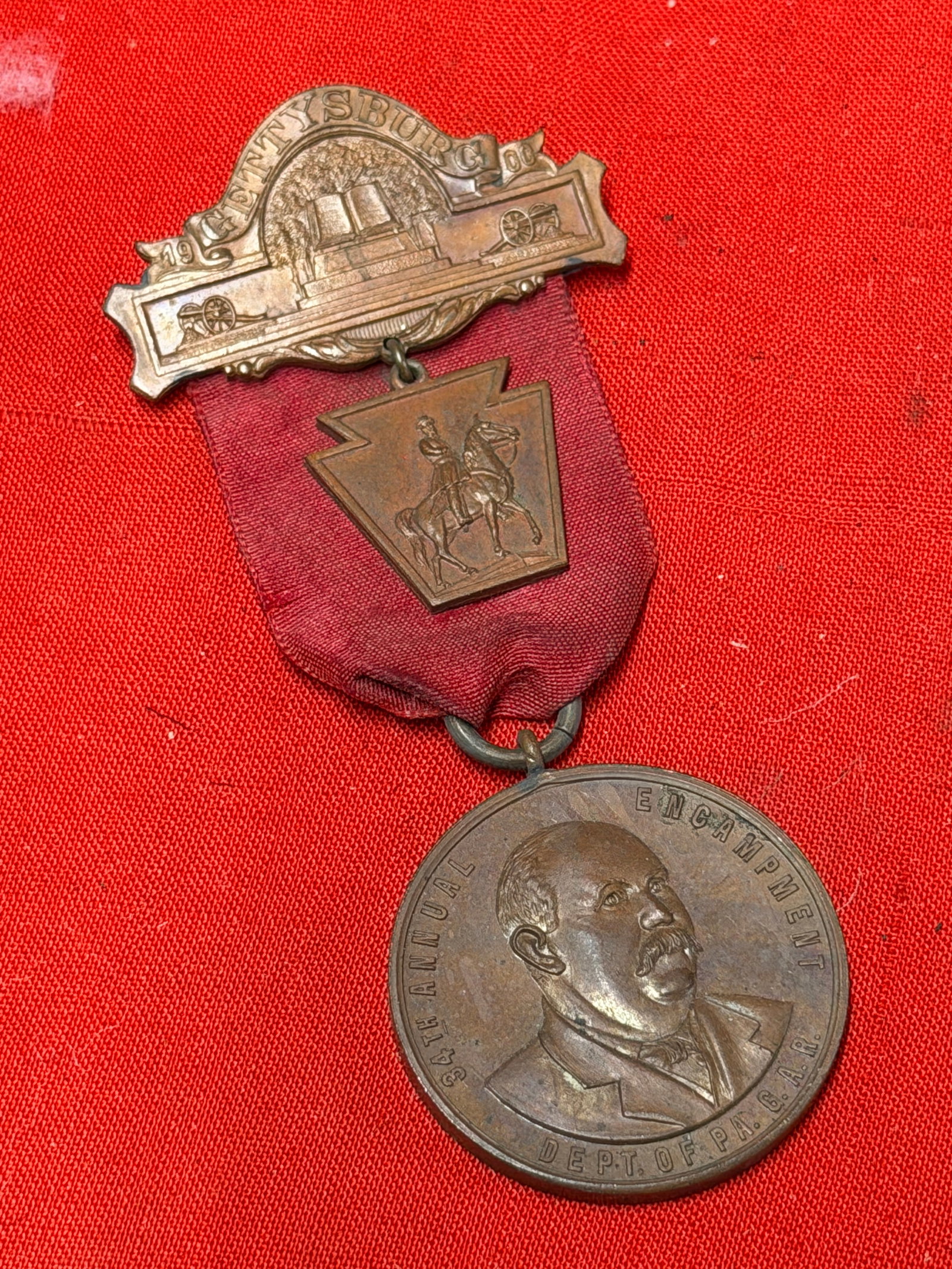 1900 Gettysburg G.A.R. 34th Annual Encampment Pennsylvania Department Medal Badge (1 of 5)