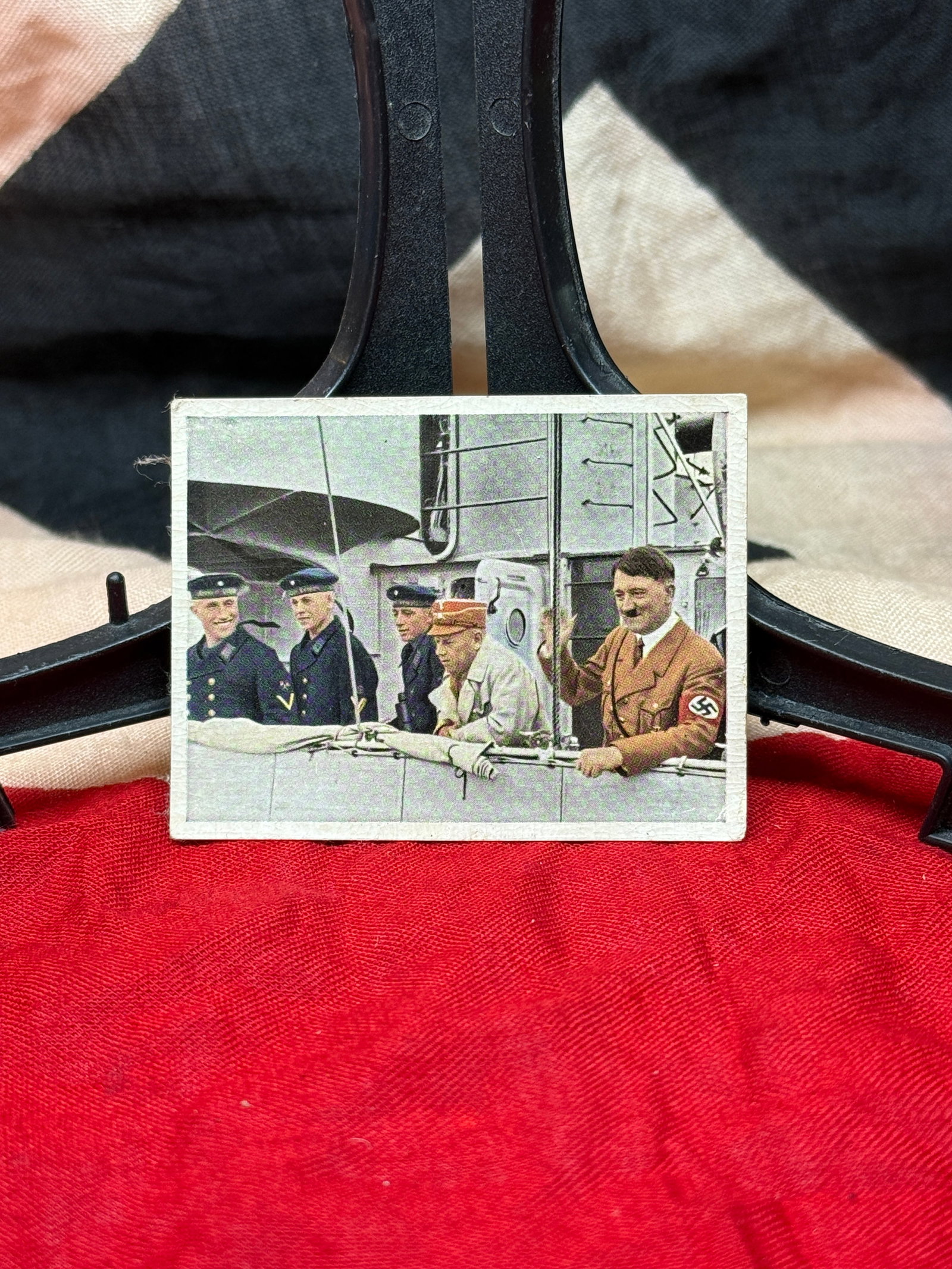 Pre–World War II German Cigarette Card Depicting Adolf Hitler During the 1933 Kiel Naval Review (1 of 3)