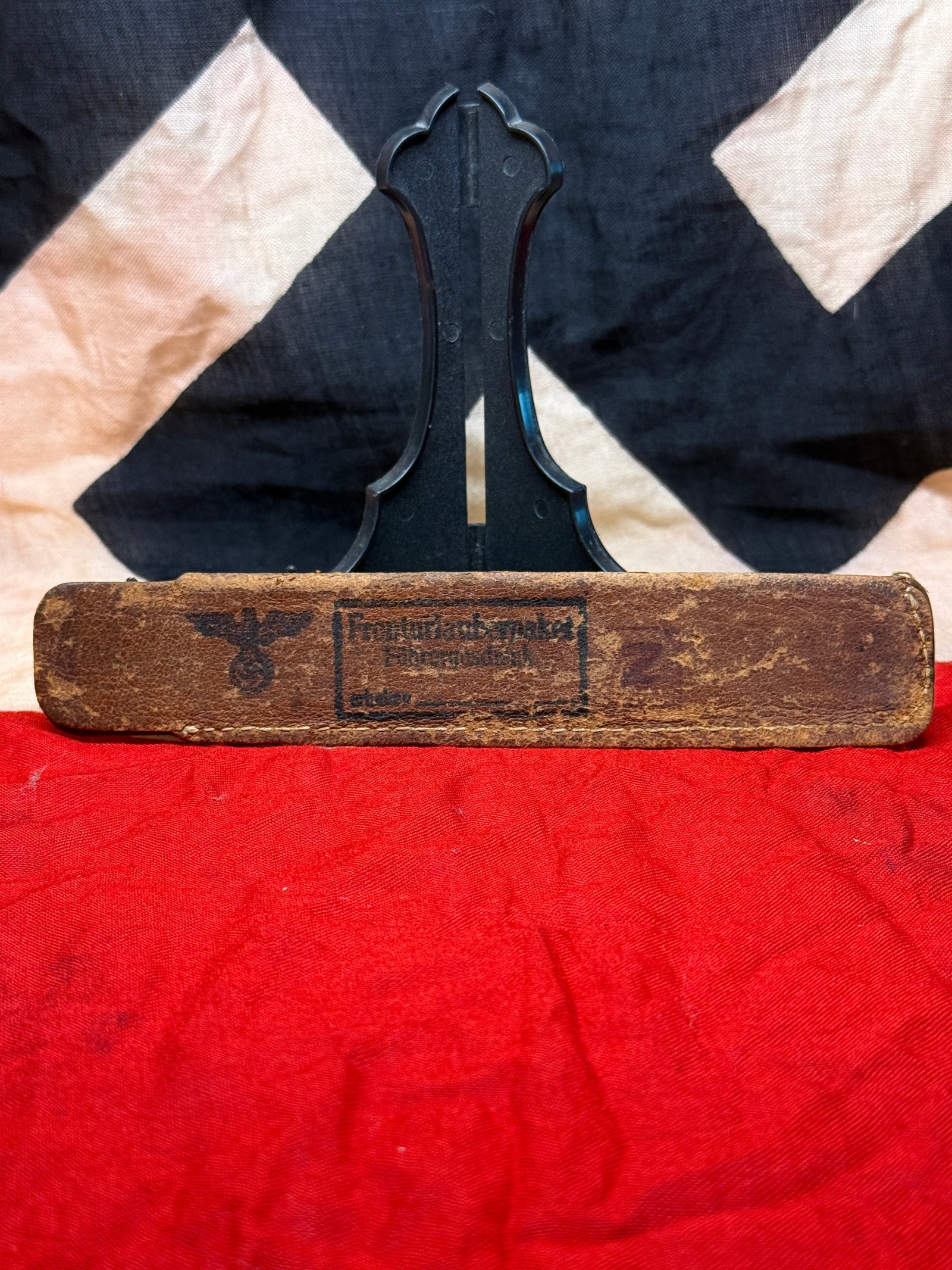 WWII German Leather Utility Pouch with National Eagle Marking (1 of 5)