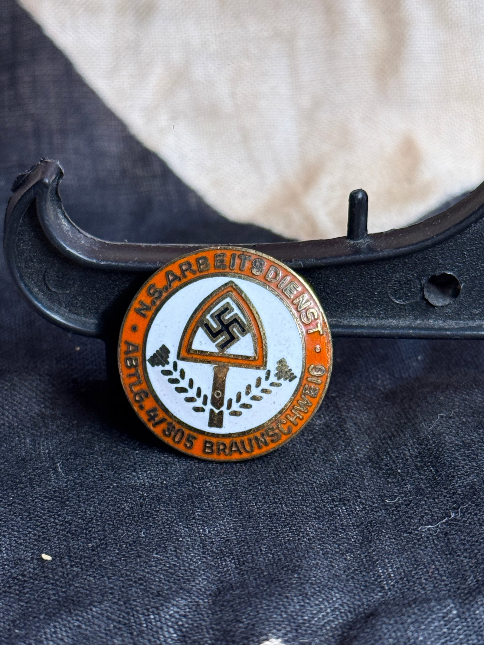 World War II German NSDAP National Socialist Labor Service Membership Badge, Abteilung H 305 (1 of 3)
