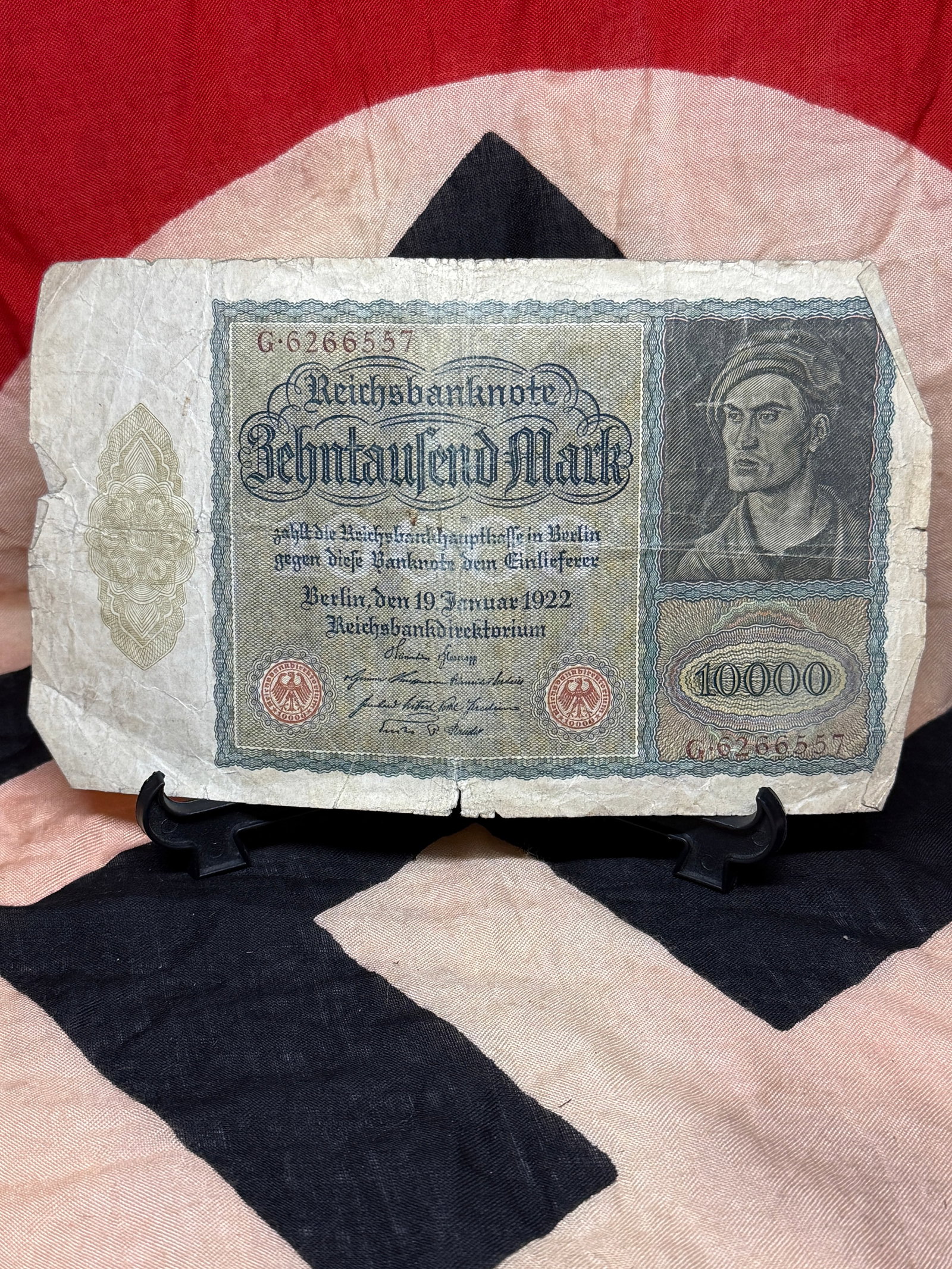 German Reichsbank 10,000 Mark Hyperinflation Banknote, 1922 (1 of 4)