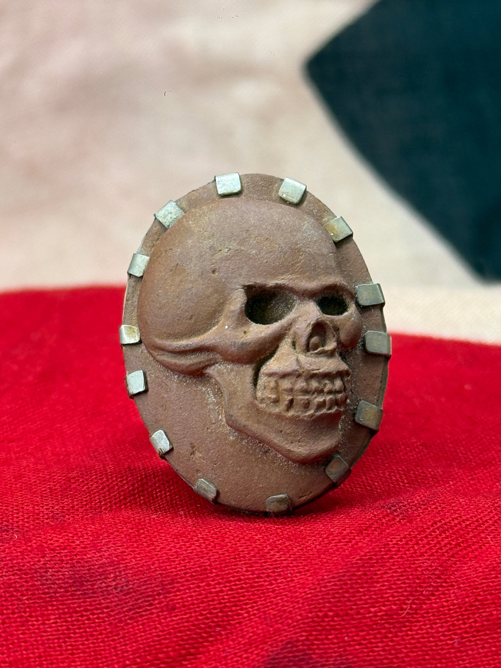 WWII German SS Totenkopf Officer Skull Ring (1 of 4)