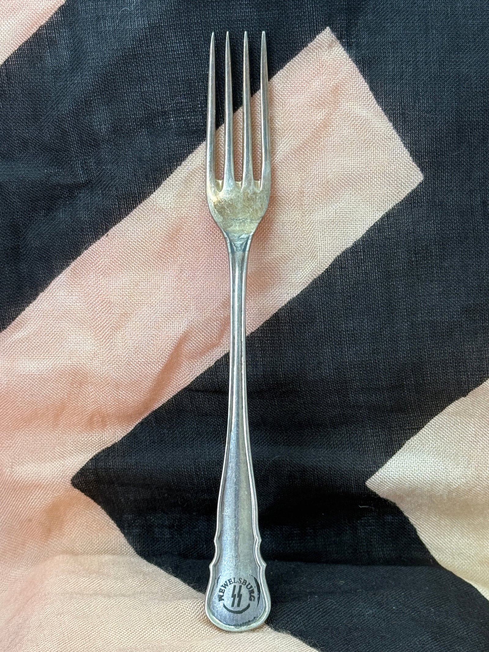 WWII German Waffen-SS "Reichsführer-SS" Marked Silverplate Dessert Fork (1 of 4)
