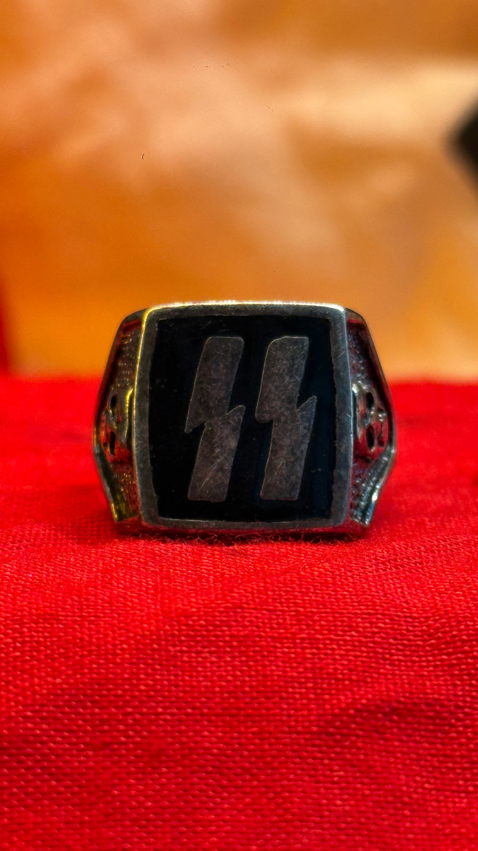 WWII German Waffen-SS Runes Silver Signet Ring (1 of 5)