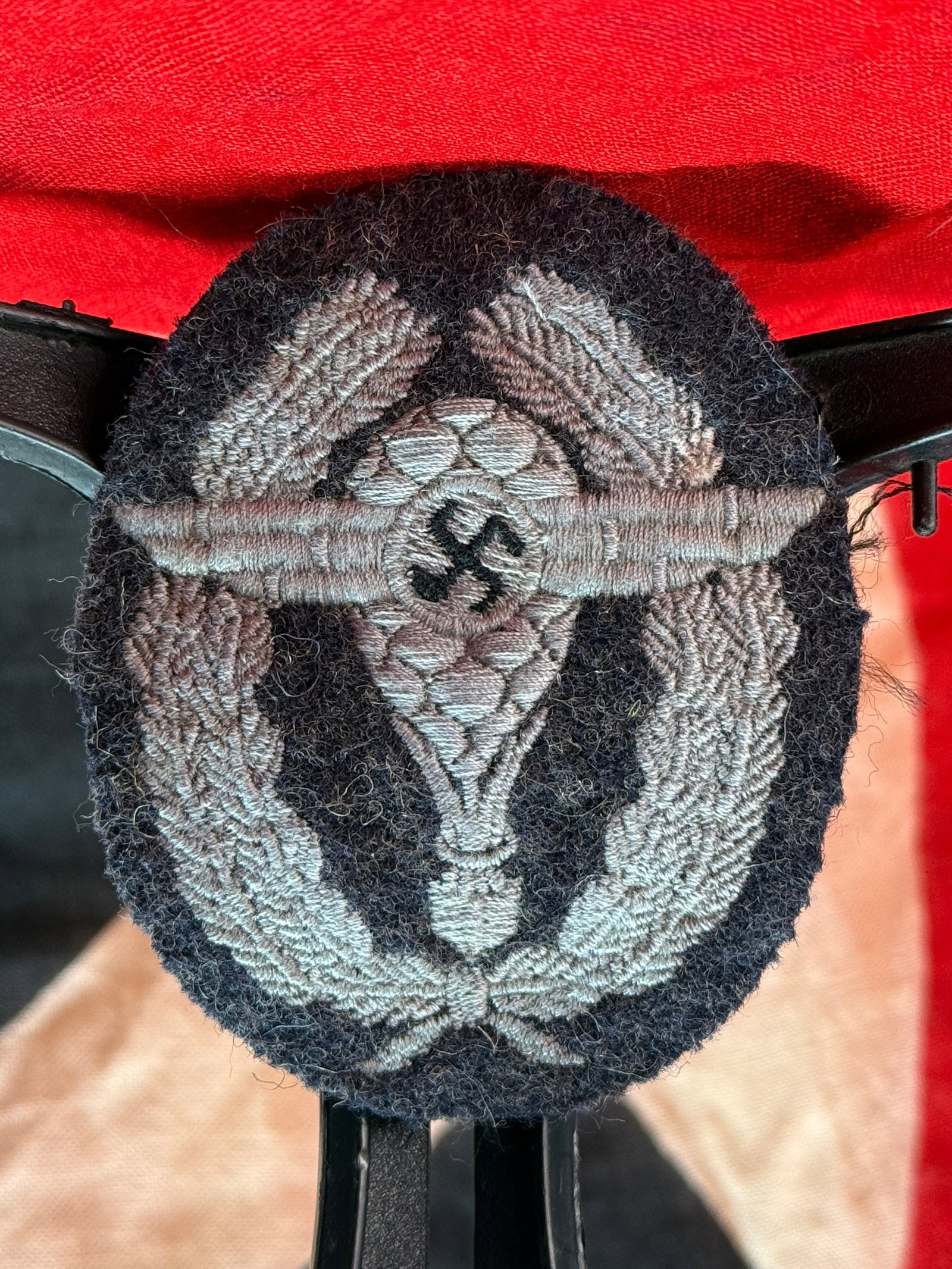 WWII German Luftwaffe Balloon Observer's Badge Cloth Sleeve Insignia (1 of 3)