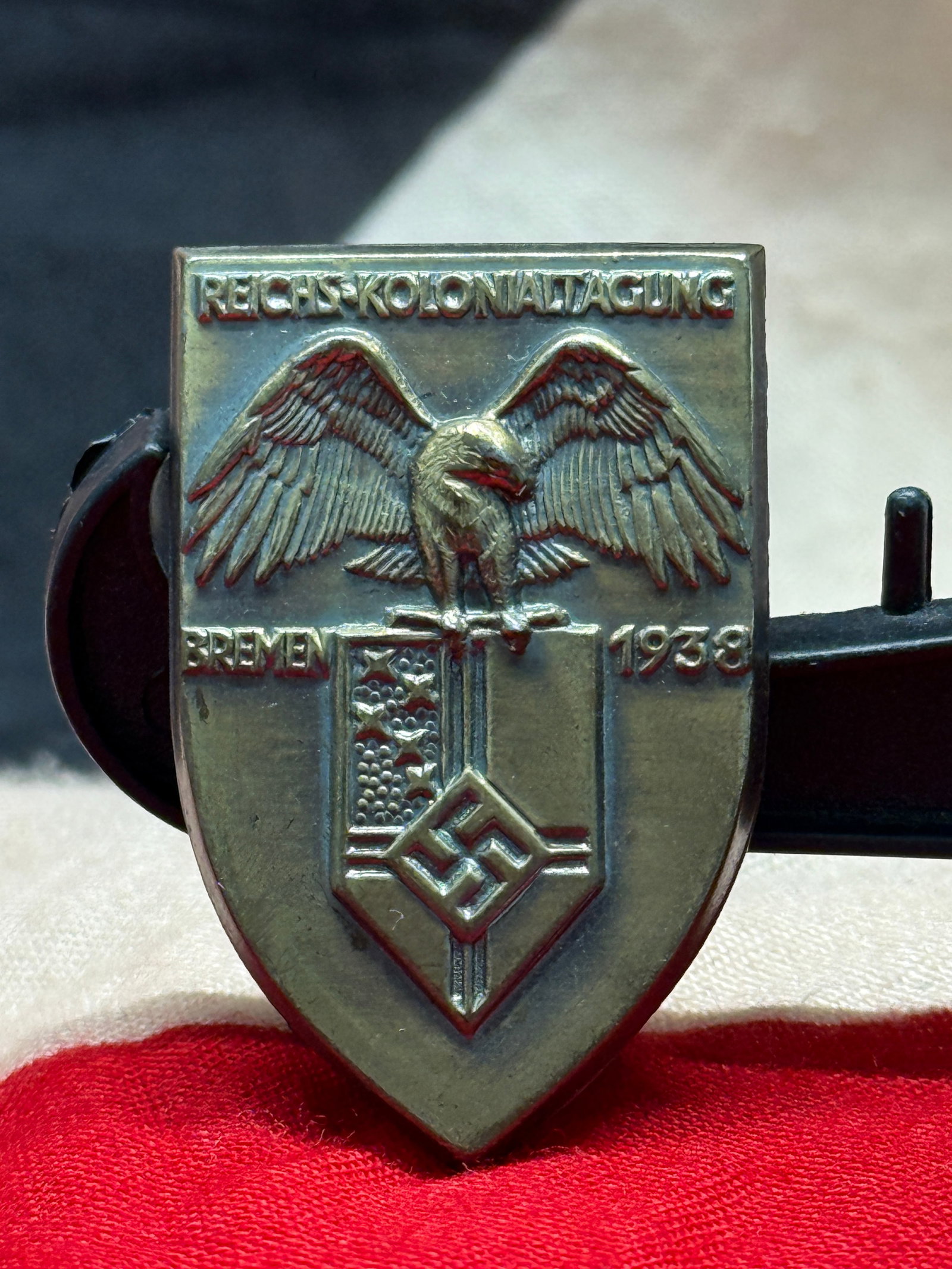 WWII German Reich Colonial Convention Bremen 1938 Tinnie Badge (1 of 3)