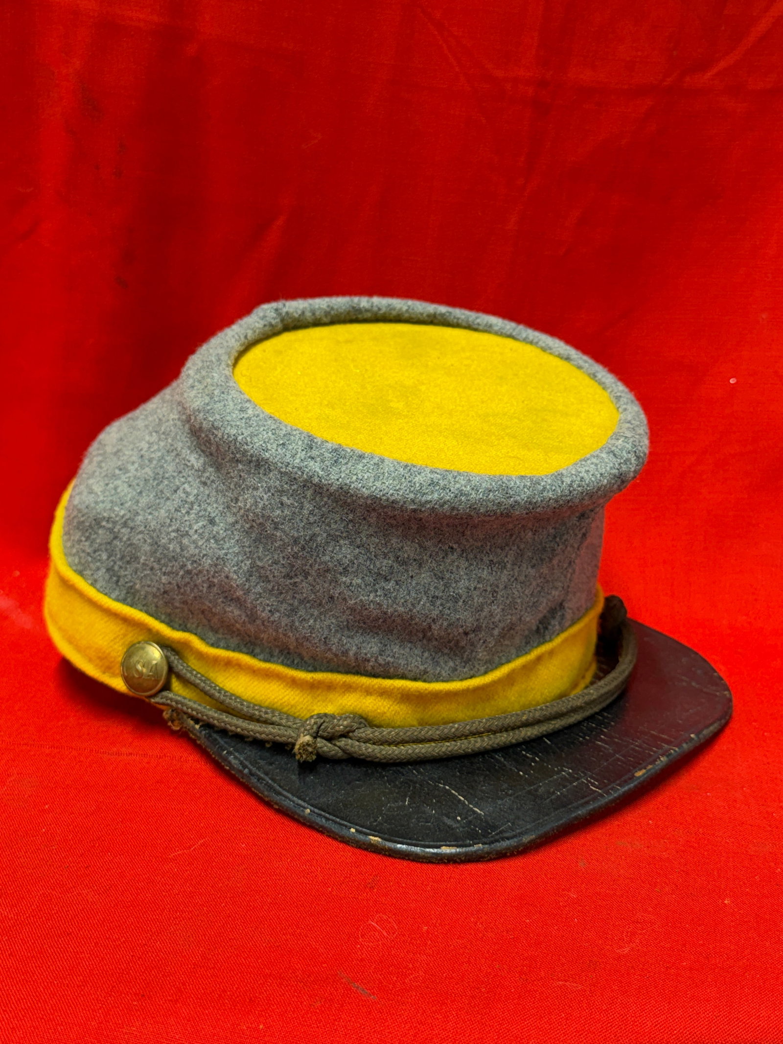 Rare Civil War Confederate CSA Cavalry Forage Cap Hat Kepi With CSA Buttons (1 of 9)