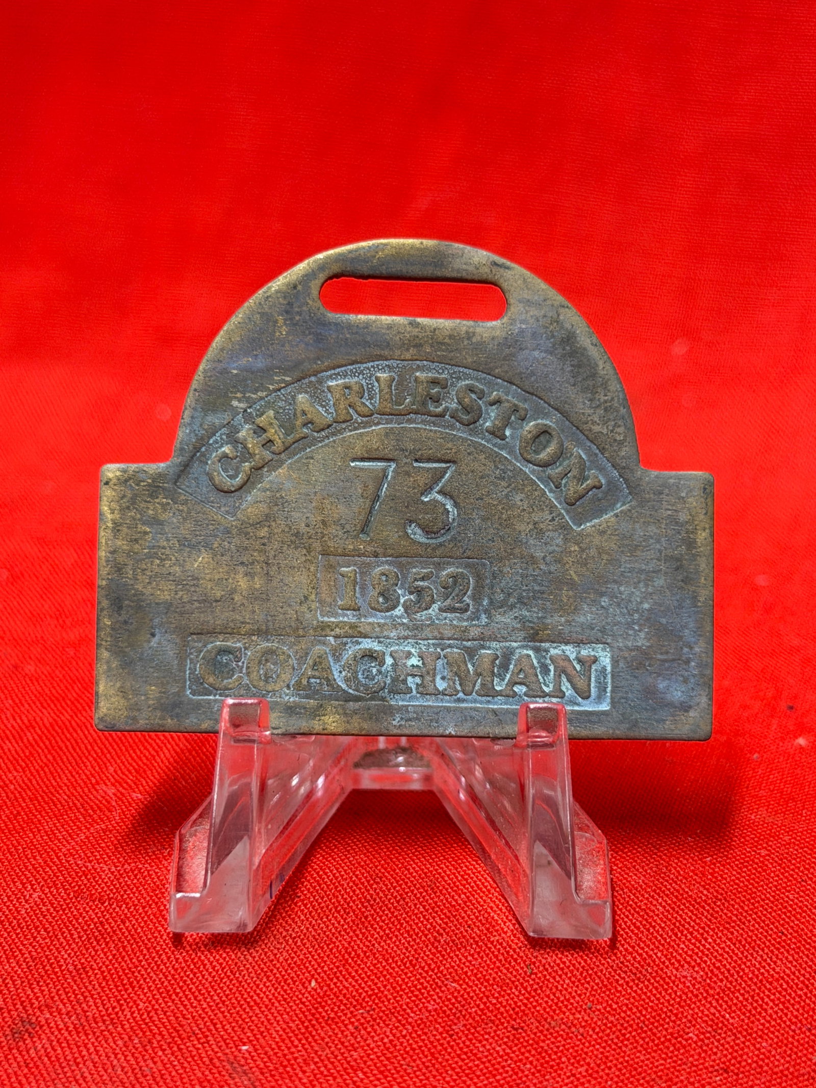 1852 Charleston Slave Servant Identification Tag No. 73 (1 of 4)