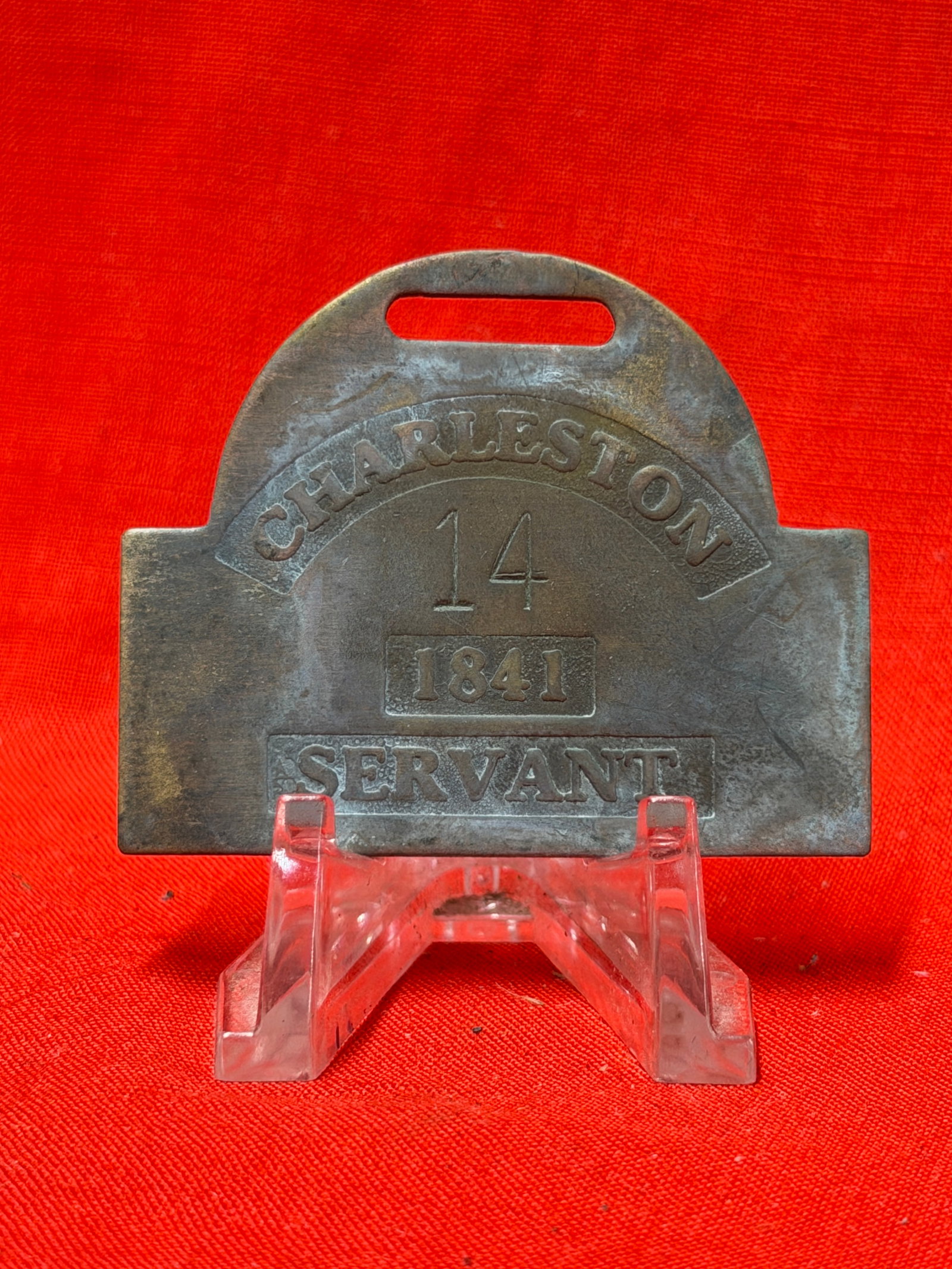 1841 Charleston Slave Servant Identification Tag No. 14 – Servant (1 of 3)