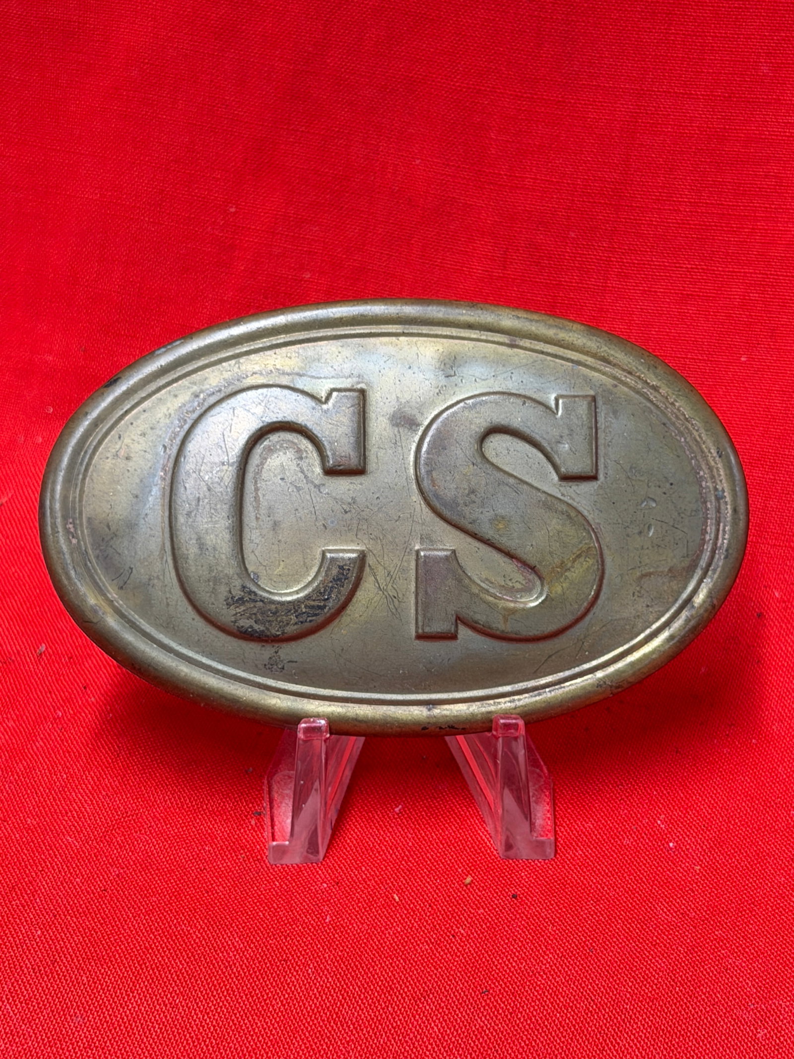 Civil War Confederate States "CS" Belt Plate Buckle (1 of 4)