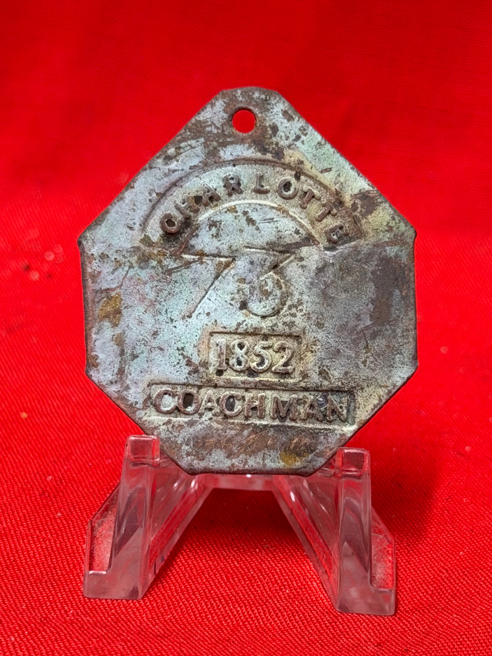 1852 Charleston Servant Identification Slave Tag No. 73 Coachman (1 of 3)