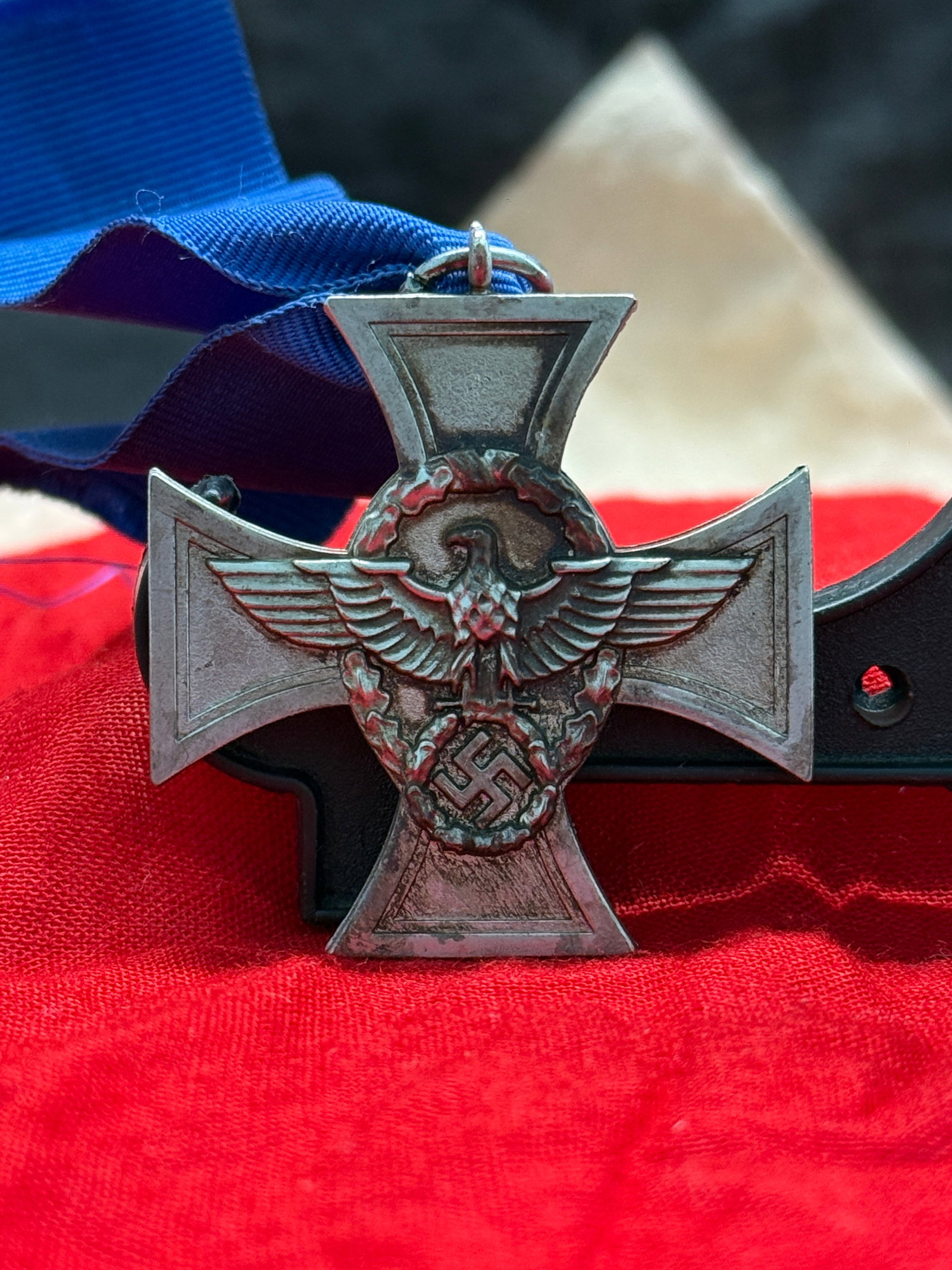 WWII German Police Faithful Service Medal With Ribbon (1 of 3)
