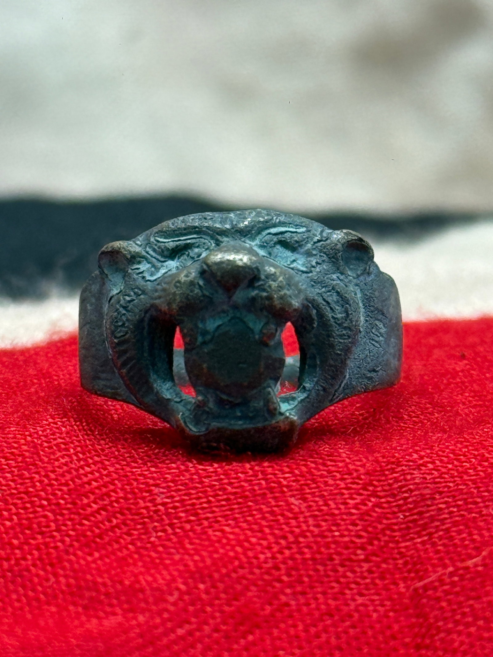 WWII German Waffen-SS Division Panther Head Silver Ring (1 of 4)