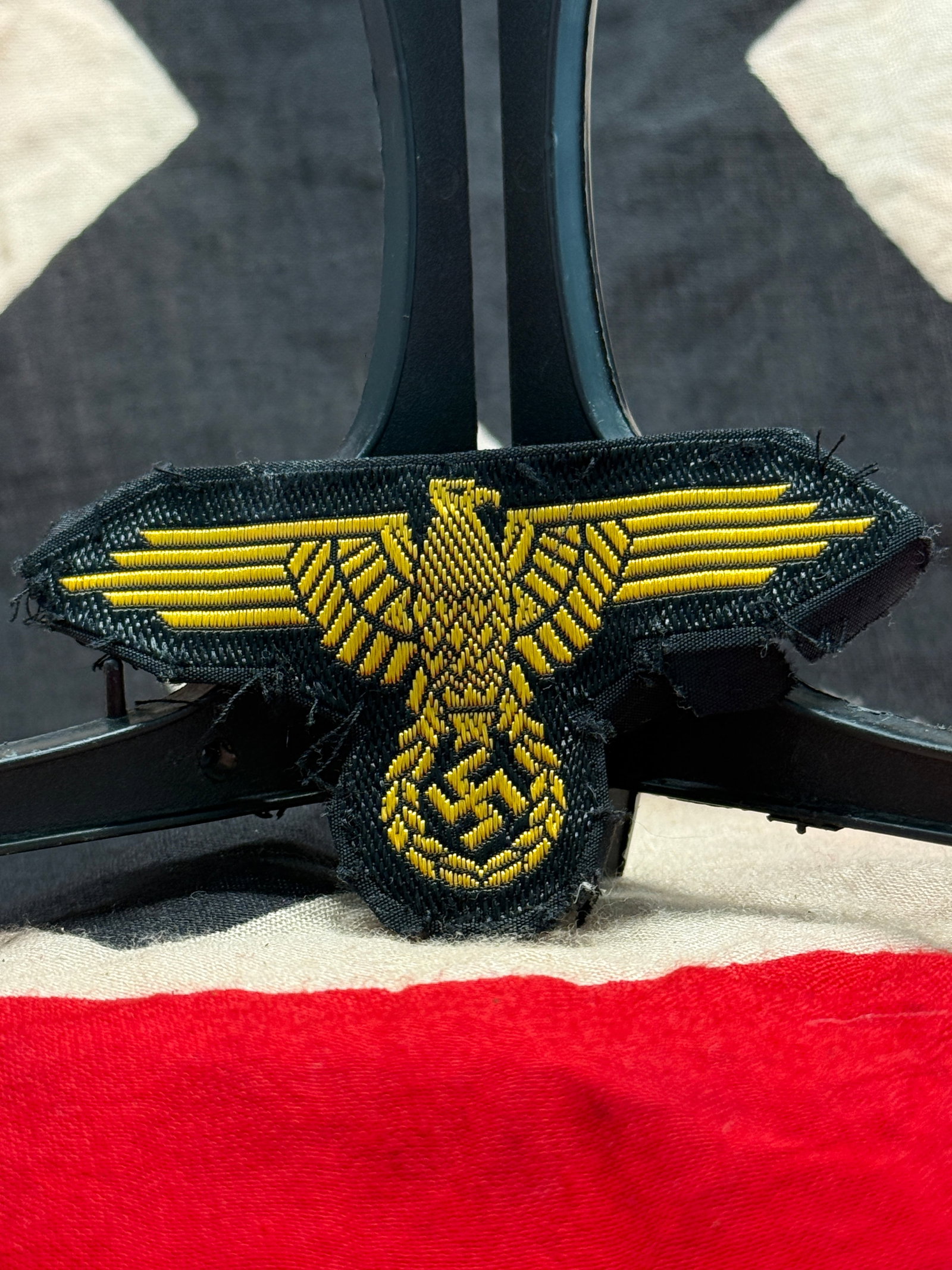 WWII German Waffen SS Police Sleeve Eagle Insignia (1 of 3)
