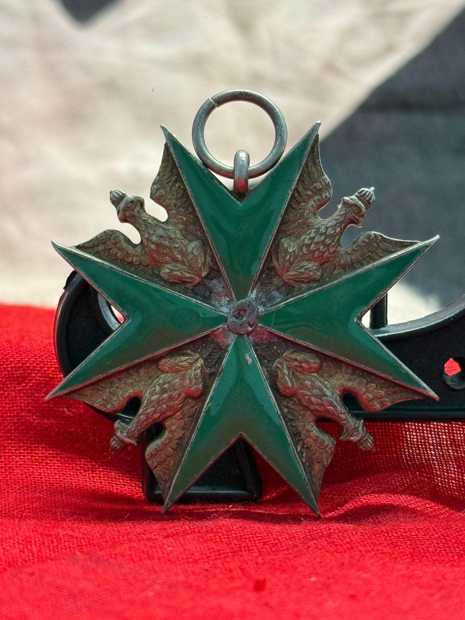 German Green Enameled Shooting Society Award Cross, Dated 1931 (1 of 3)